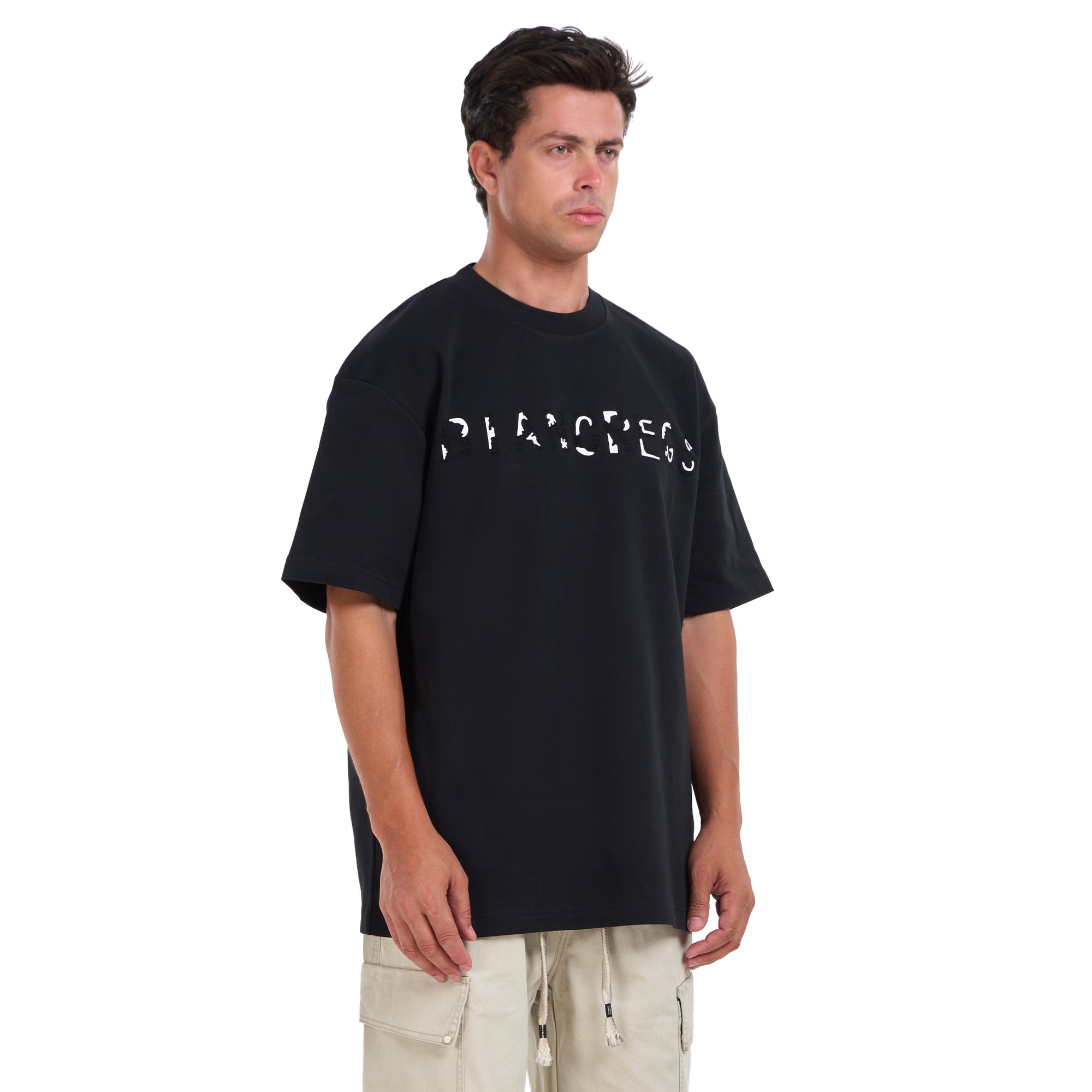 Black Print Short Sleeves T-shirt