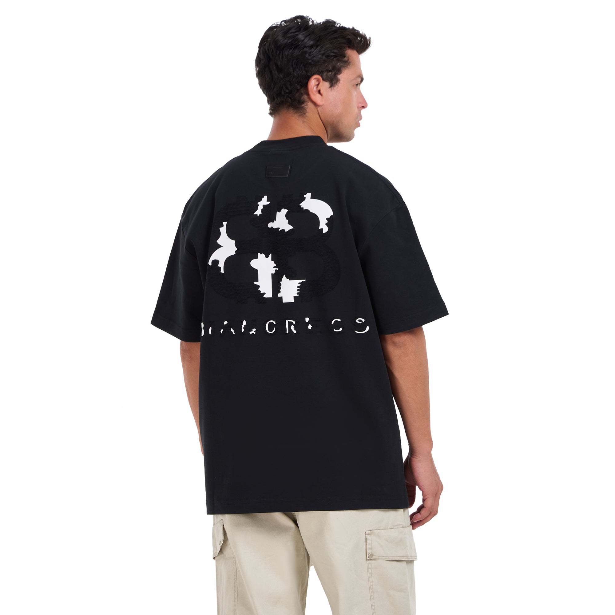 Black Print Short Sleeves T-shirt