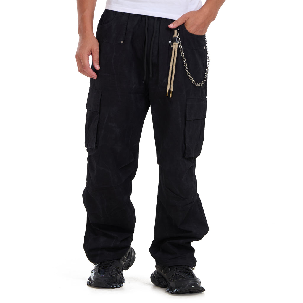 Black Cargo Pockets Trousers