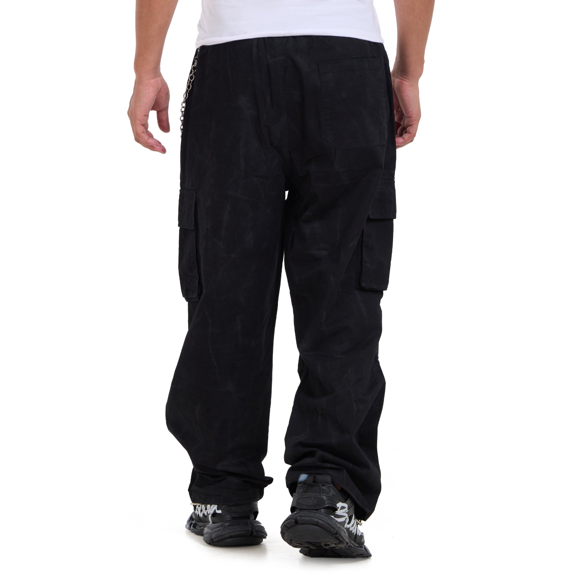 Black Cargo Pockets Trousers