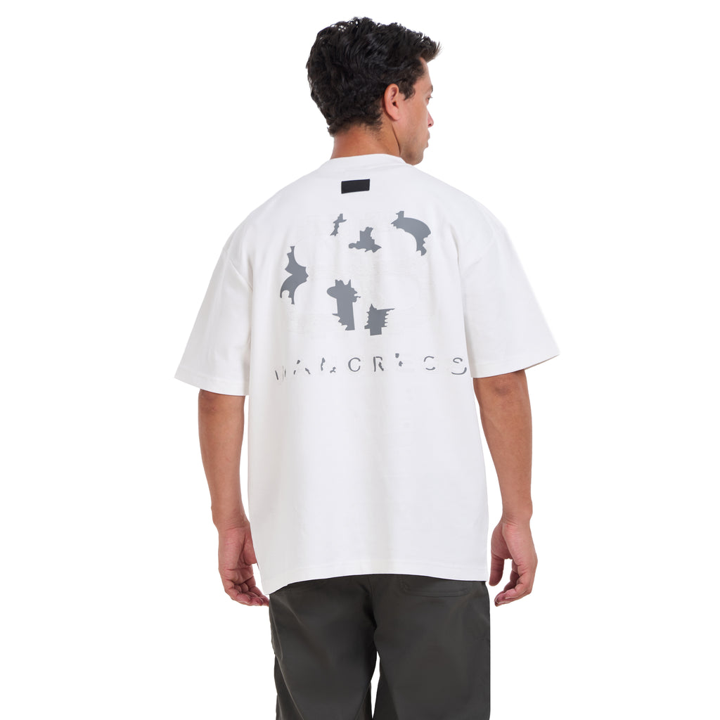 White Print Short Sleeves T-shirt