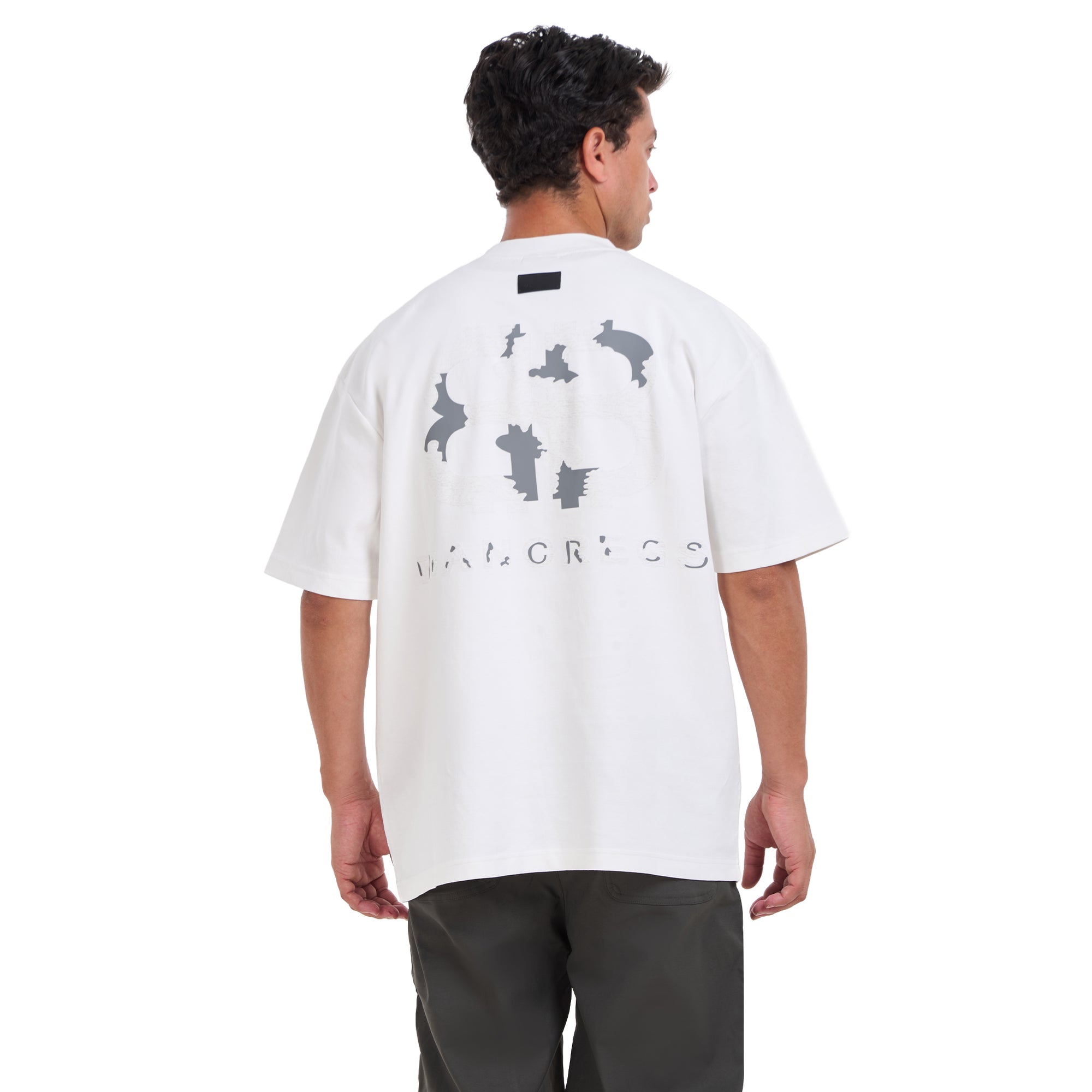 White Print Short Sleeves T-shirt