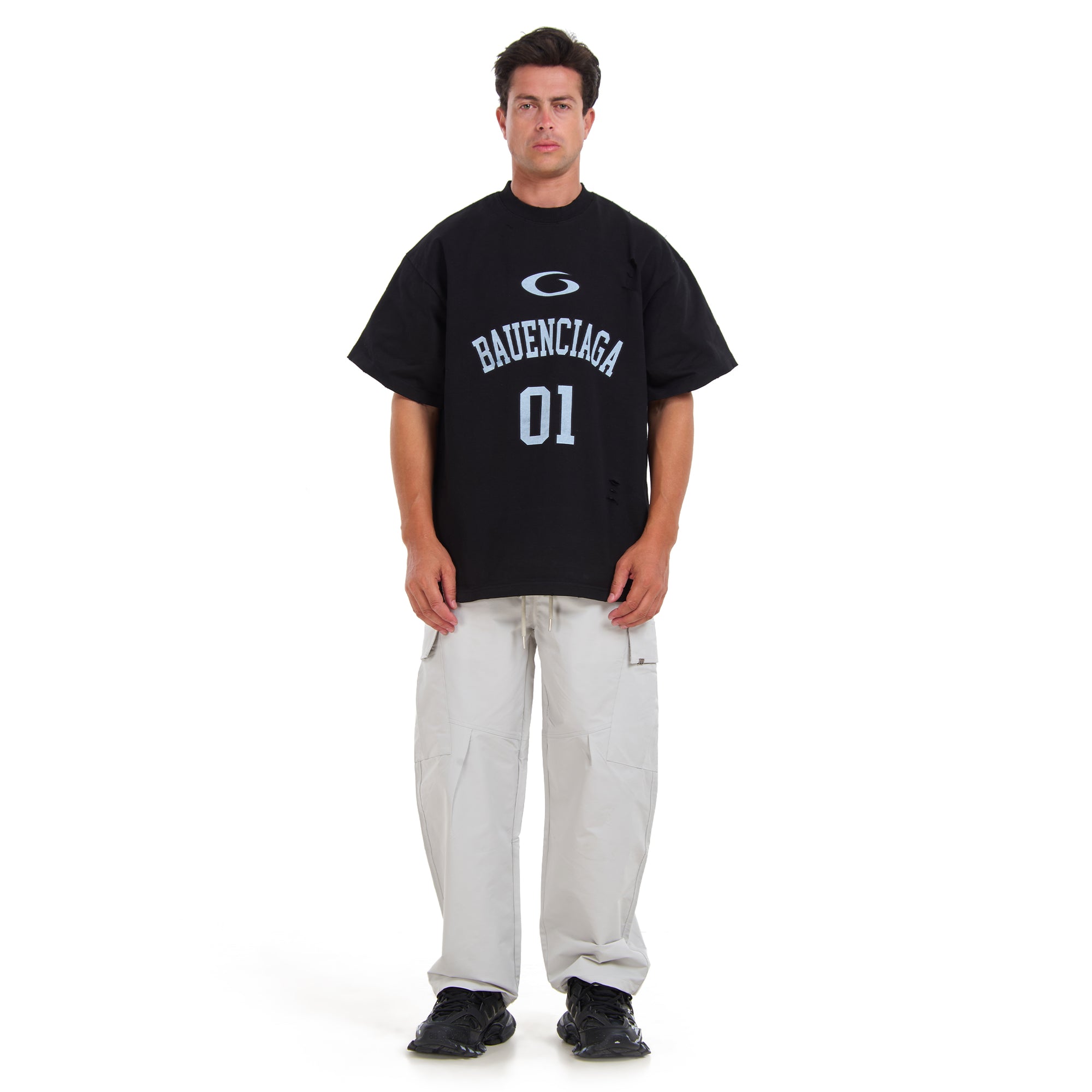 Black Ripped Short Sleeves T-shirt