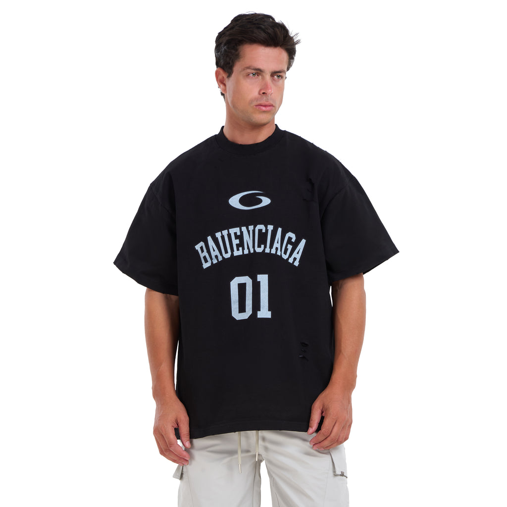 Black Ripped Short Sleeves T-shirt