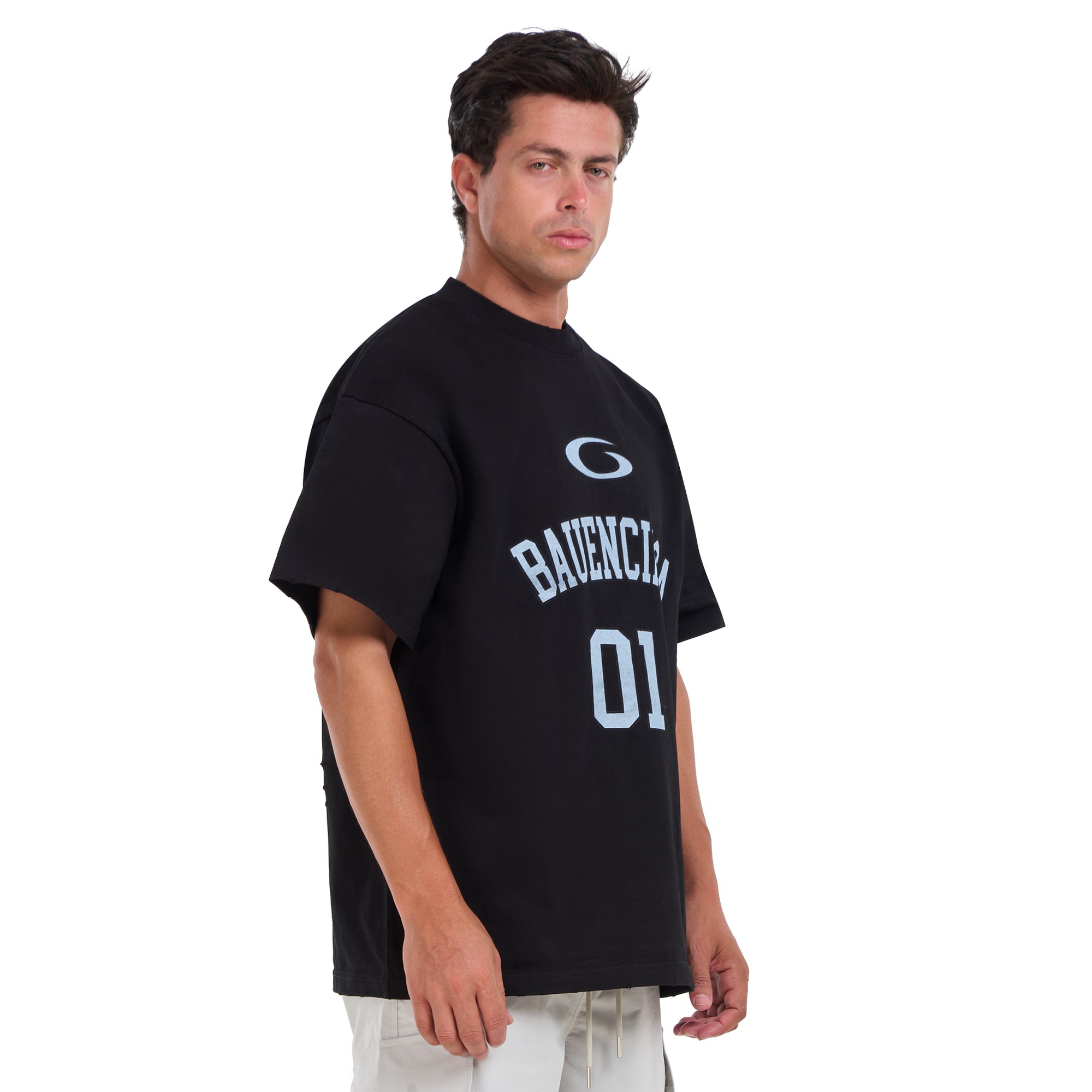 Black Ripped Short Sleeves T-shirt