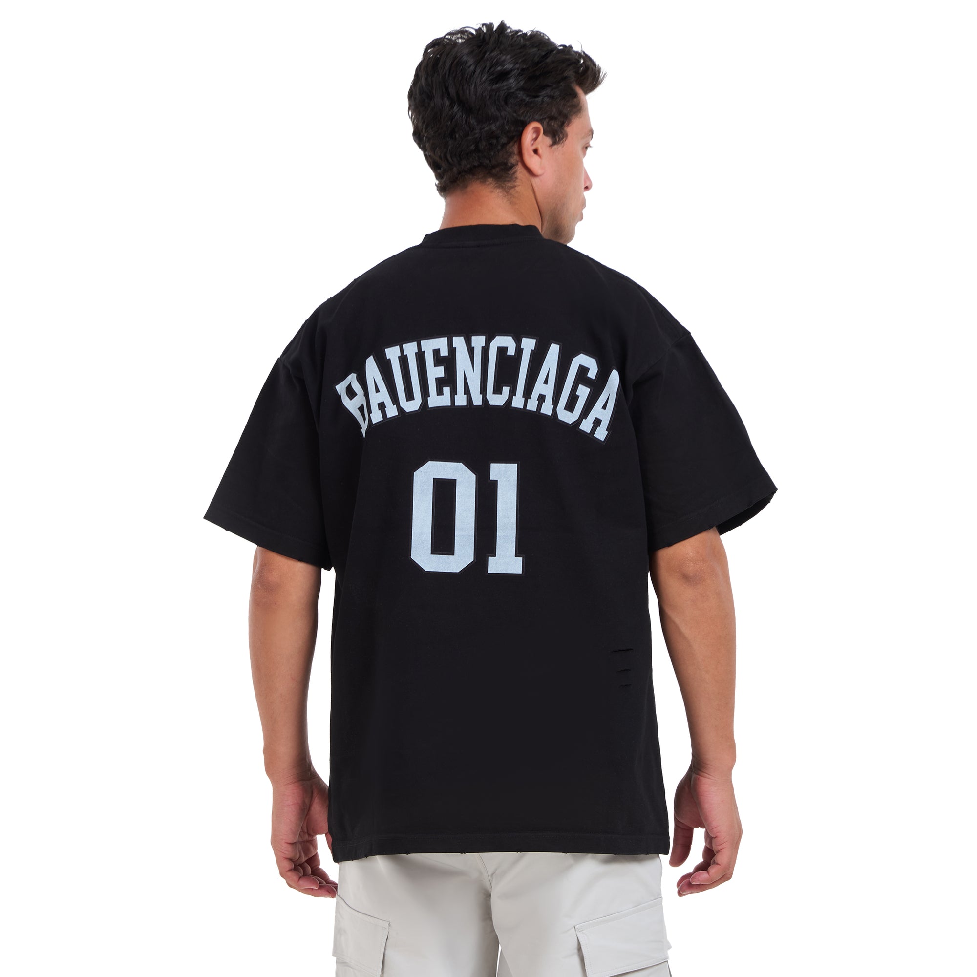 Black Ripped Short Sleeves T-shirt