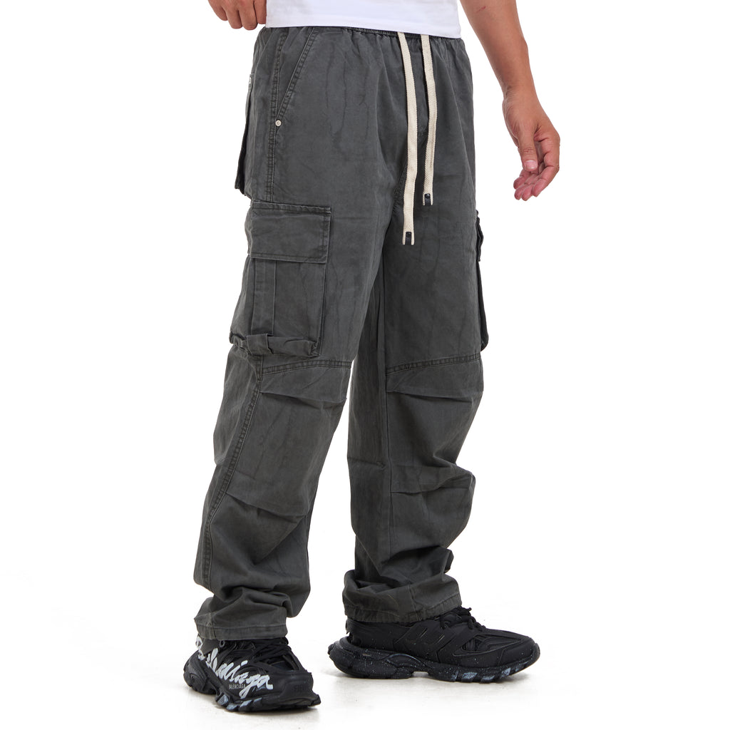 Dark Gray Cargo Pockets Trousers