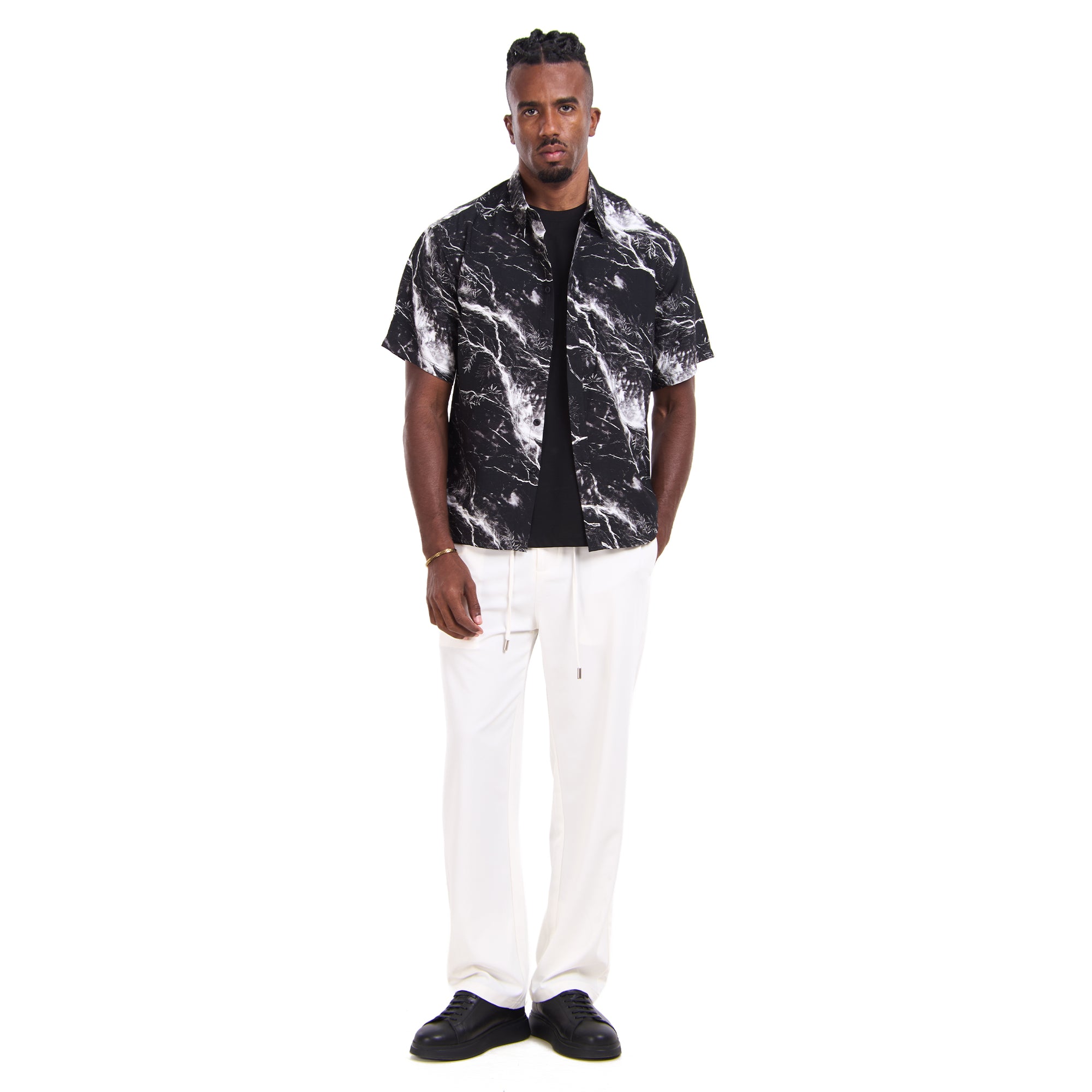 Black Marble Print Shirt