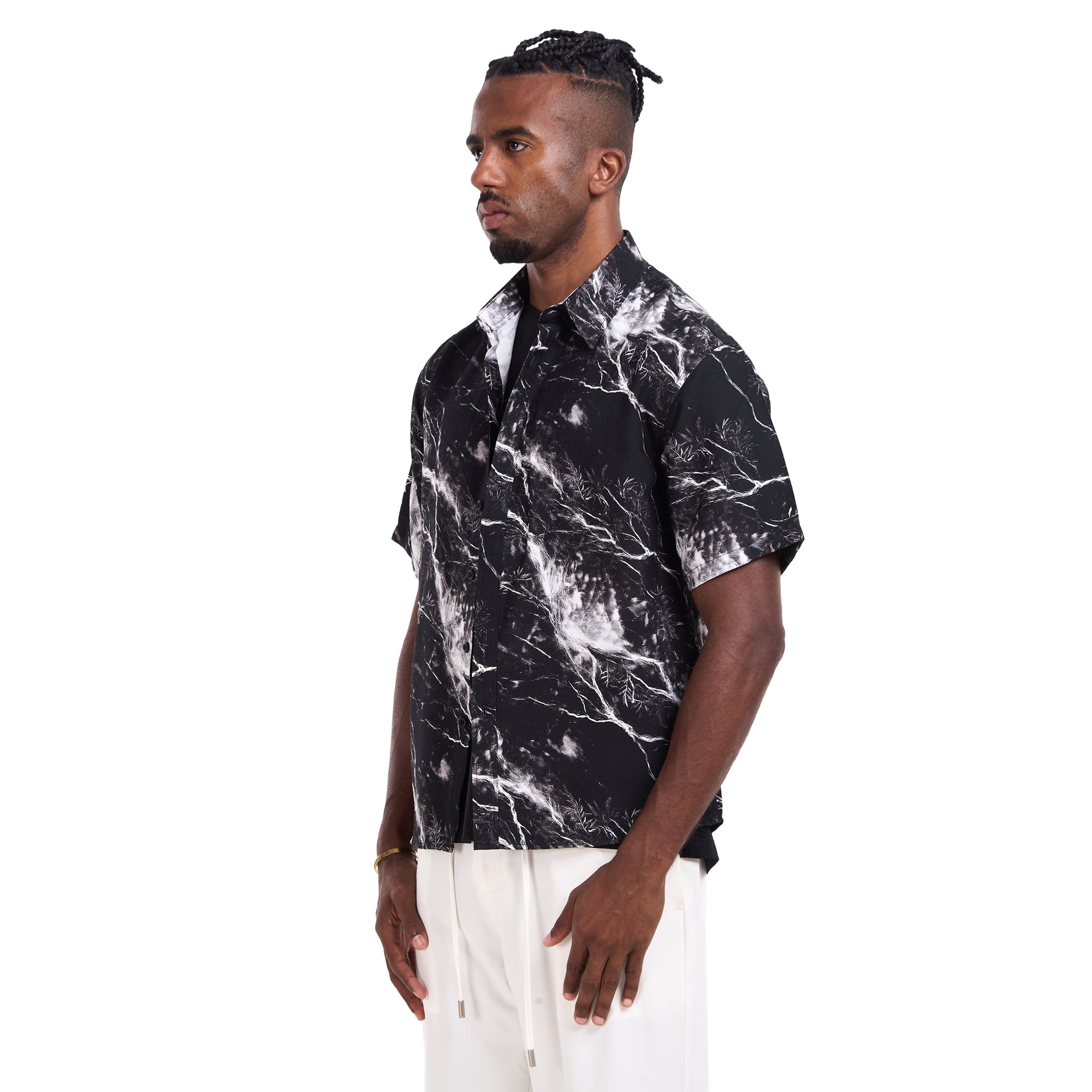Black Marble Print Shirt