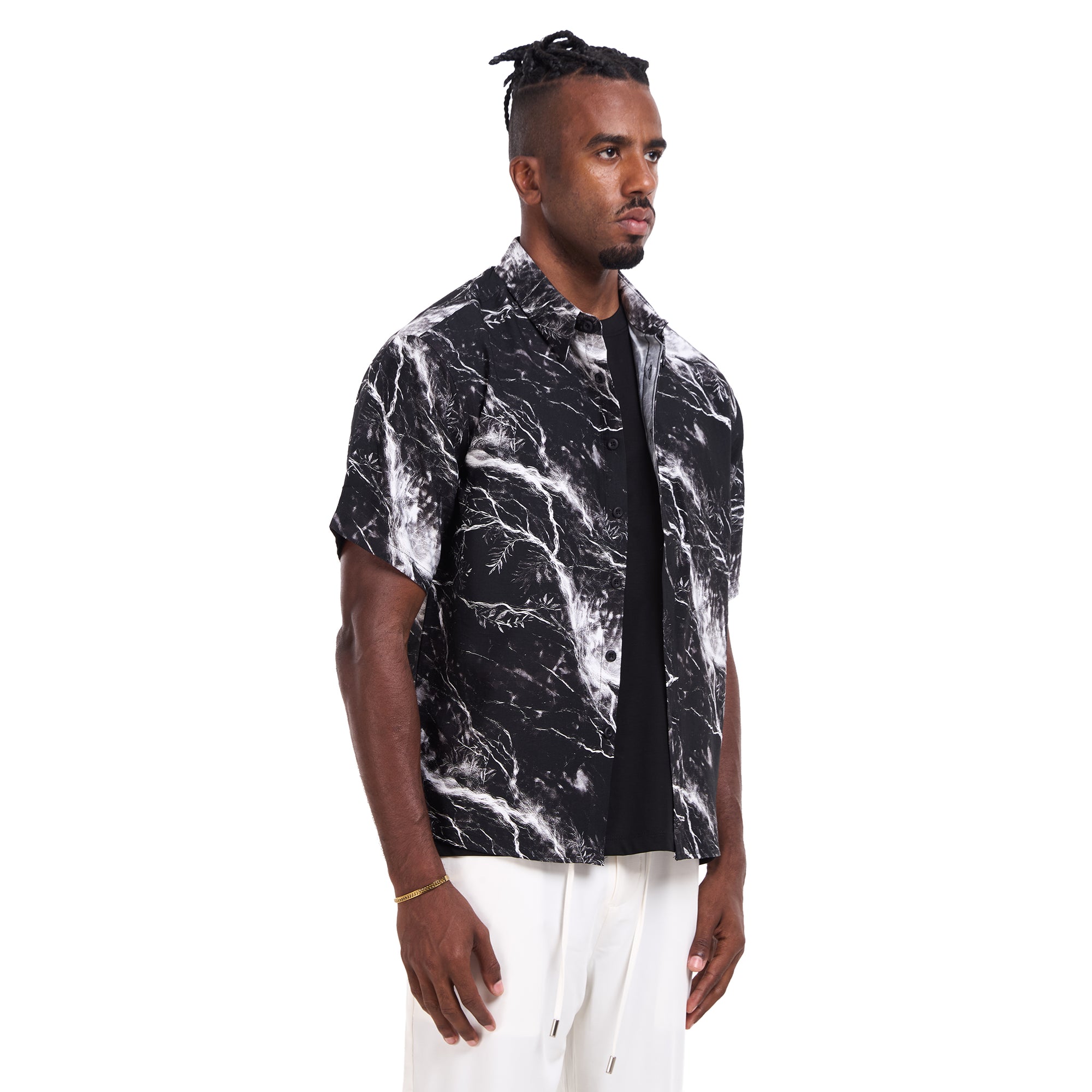 Black Marble Print Shirt