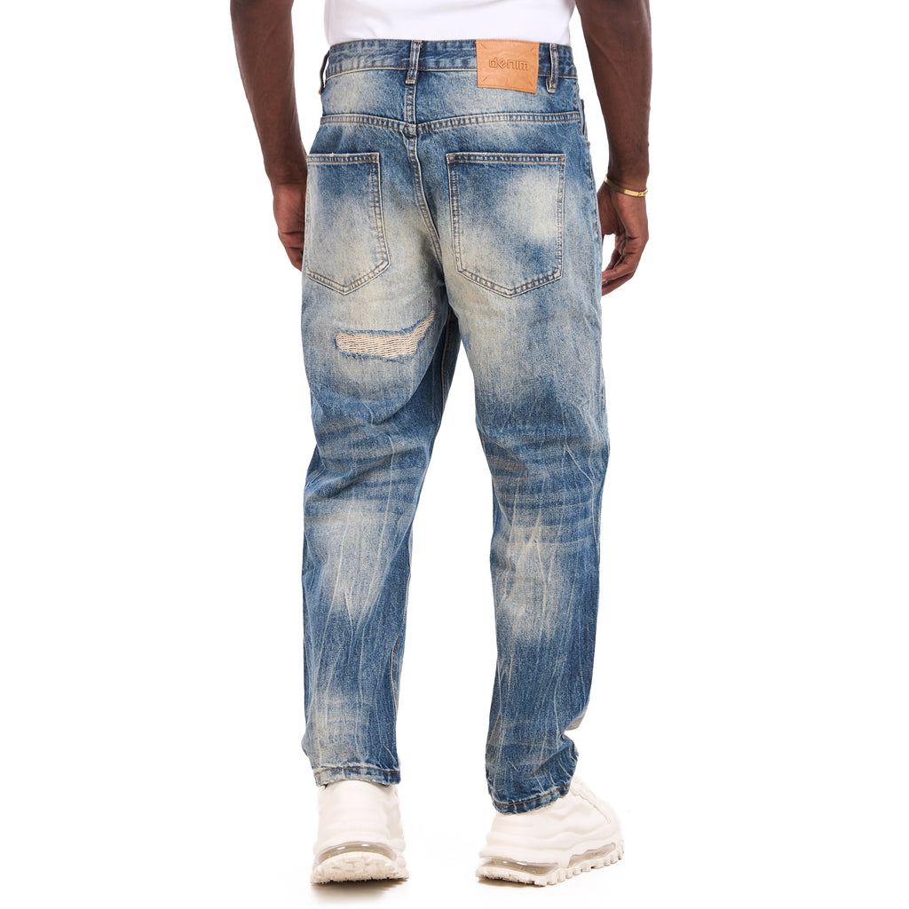 Blue Ripped Slim Fit Jeans