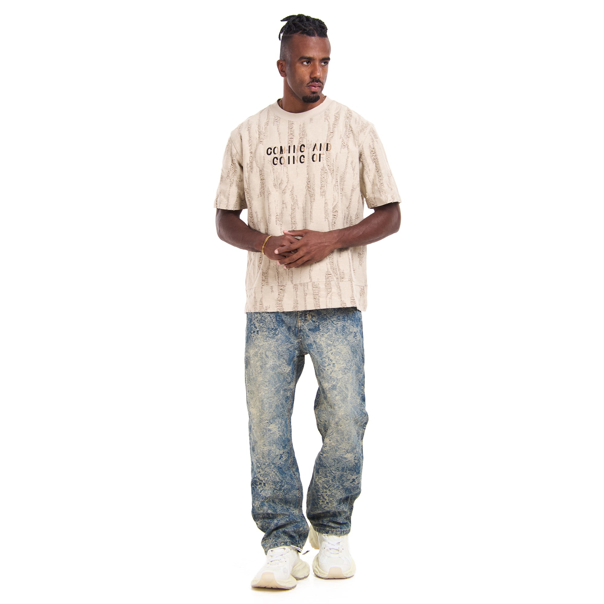 Beige Coming & Going  T-shirt