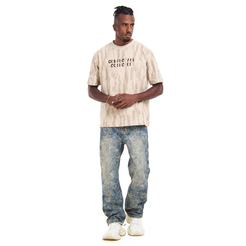 Beige Coming & Going  T-shirt