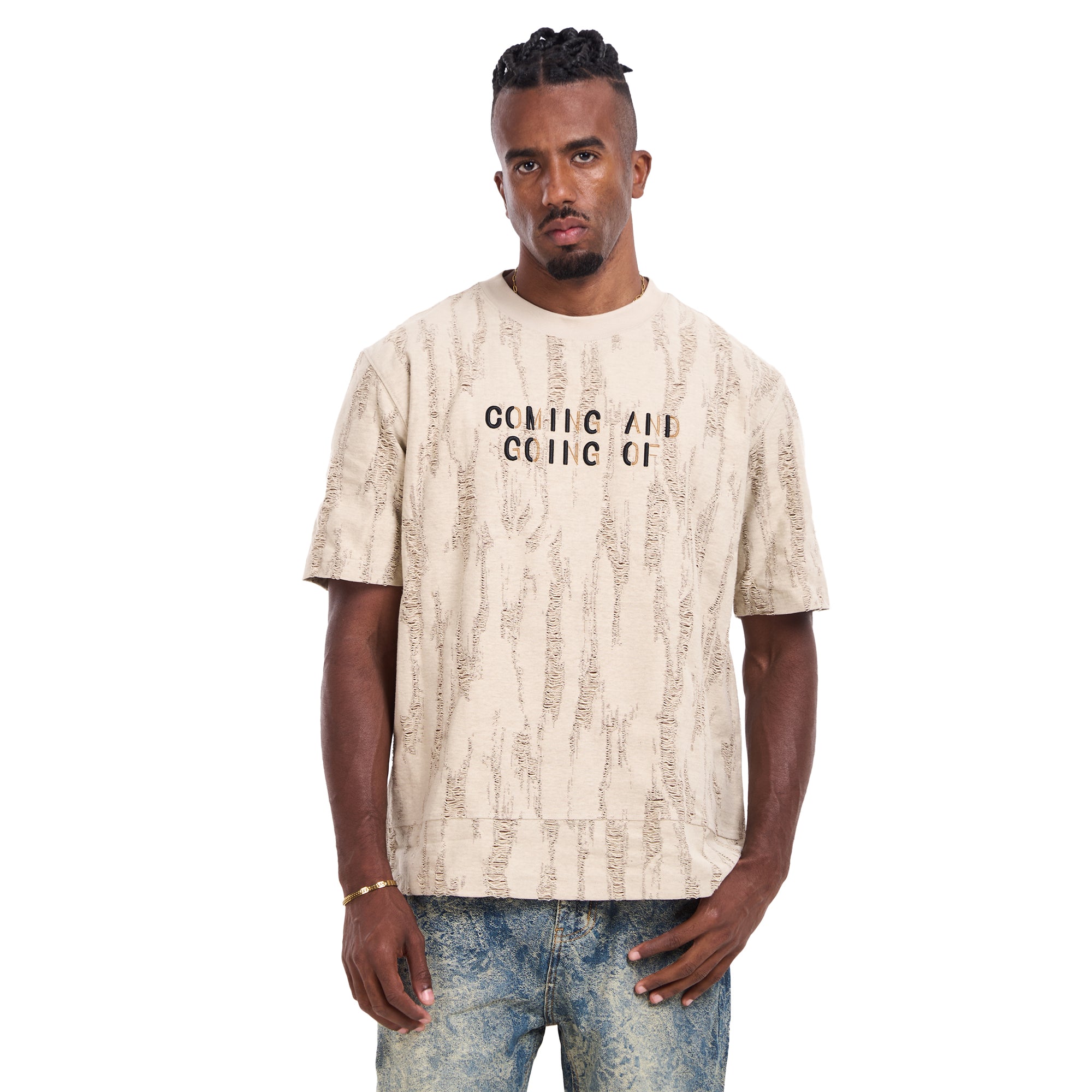 Beige Coming & Going  T-shirt