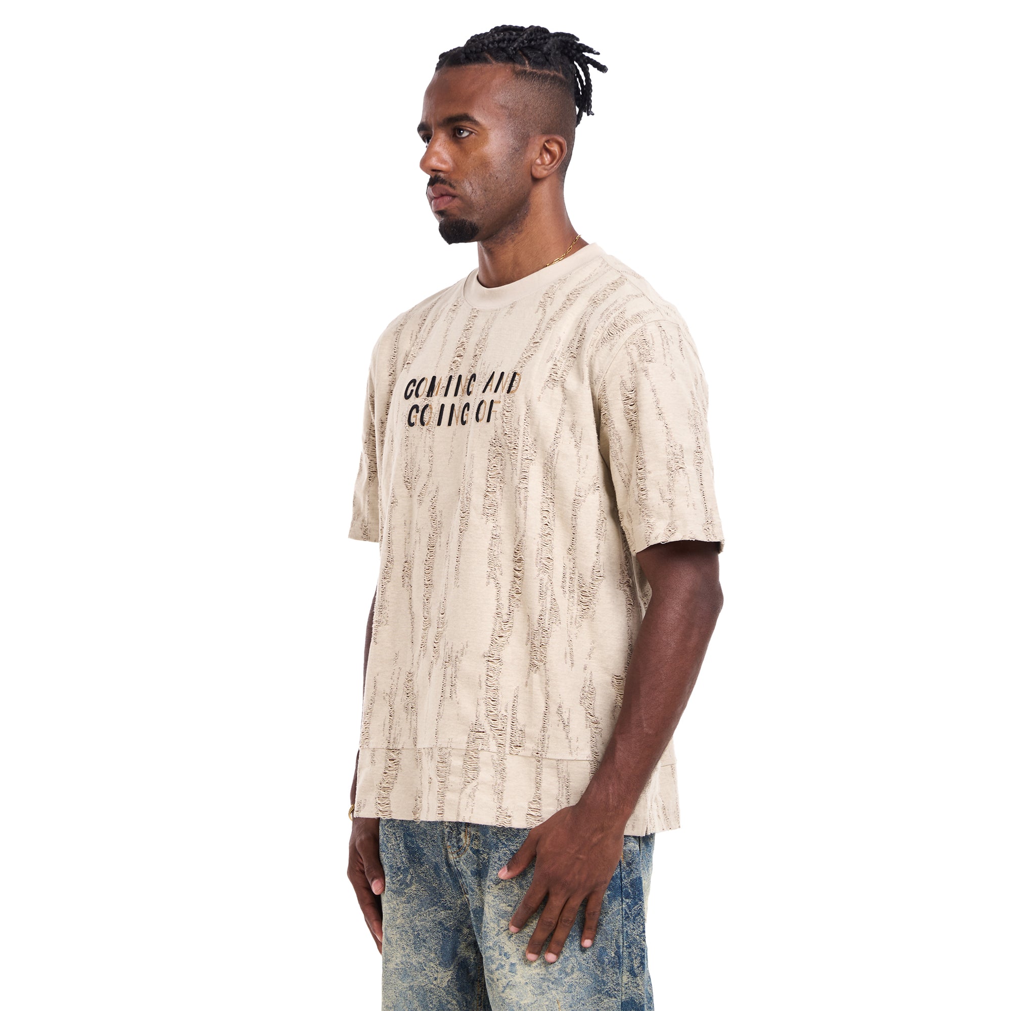 Beige Coming & Going  T-shirt