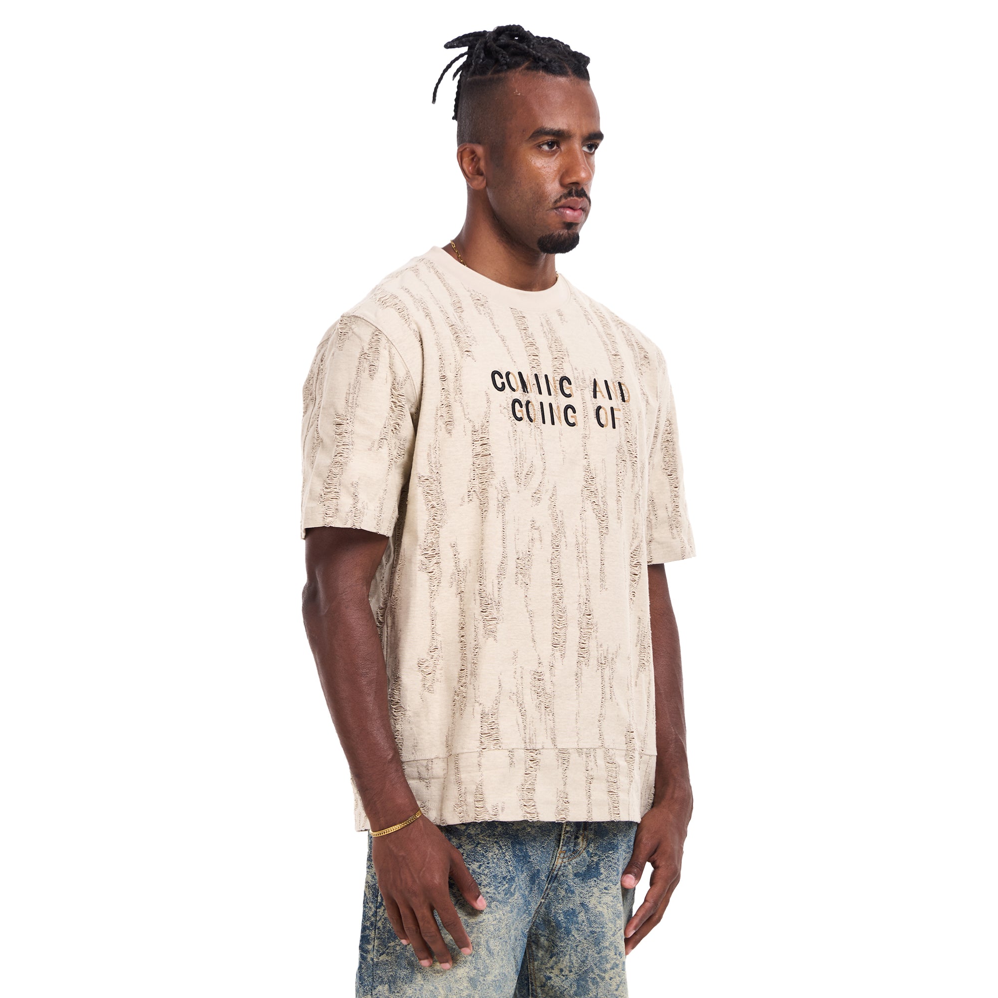 Beige Coming & Going  T-shirt