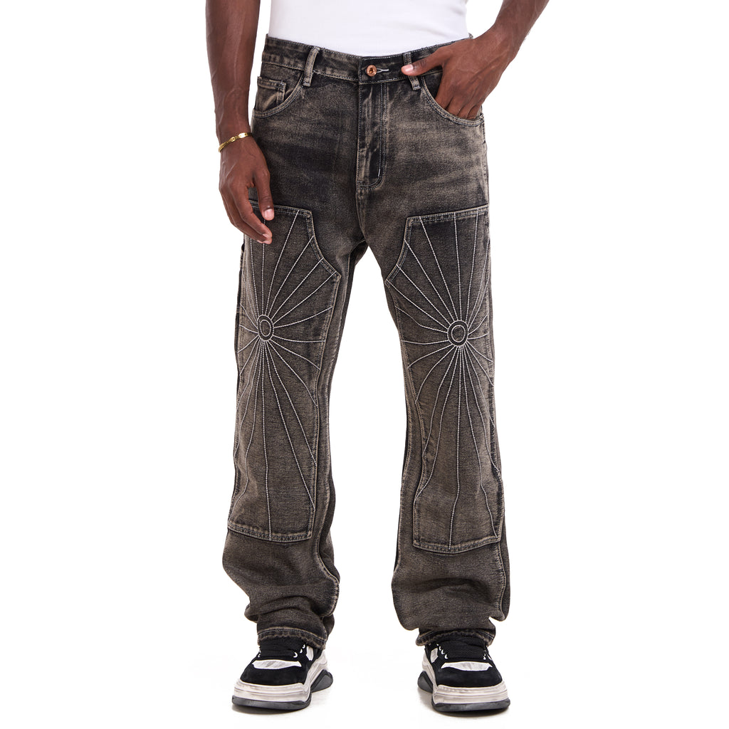 Washed Gray Avant Garde Spider jeans