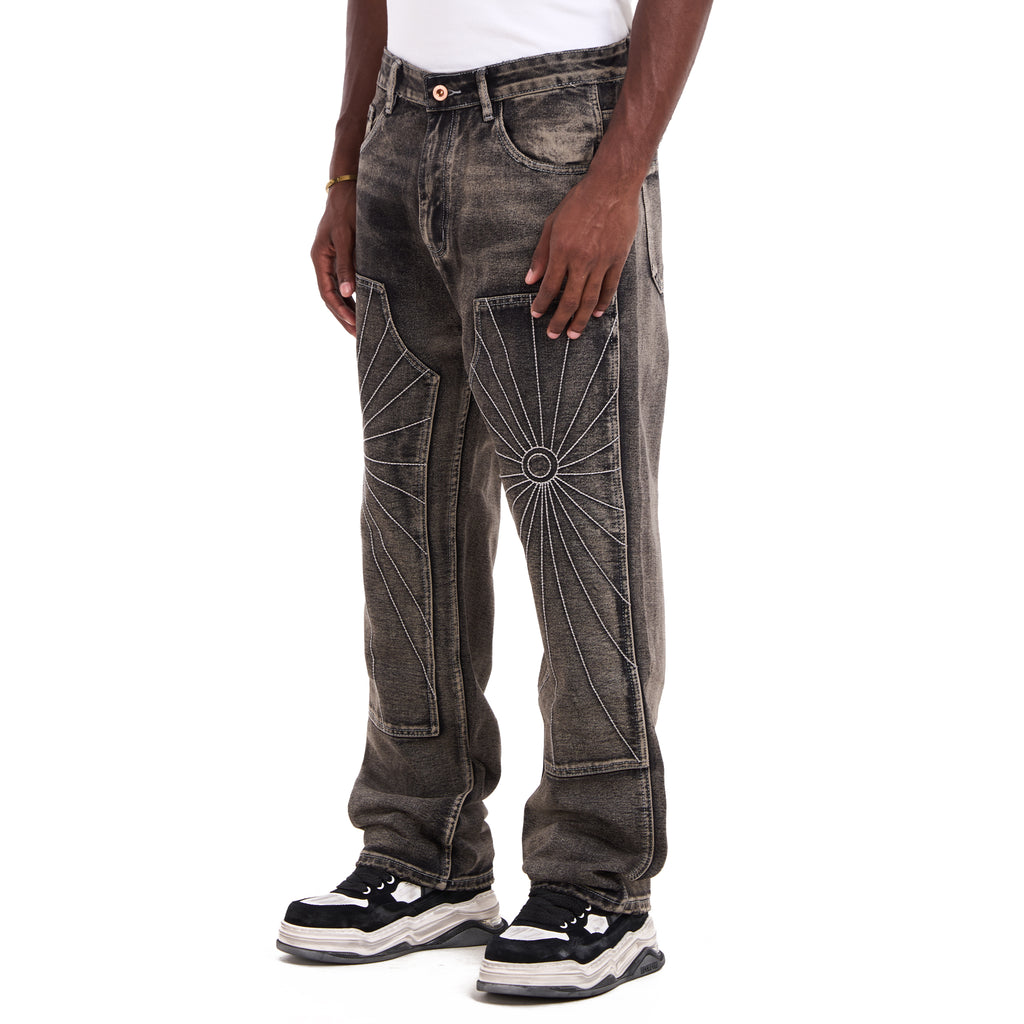 Washed Gray Avant Garde Spider jeans