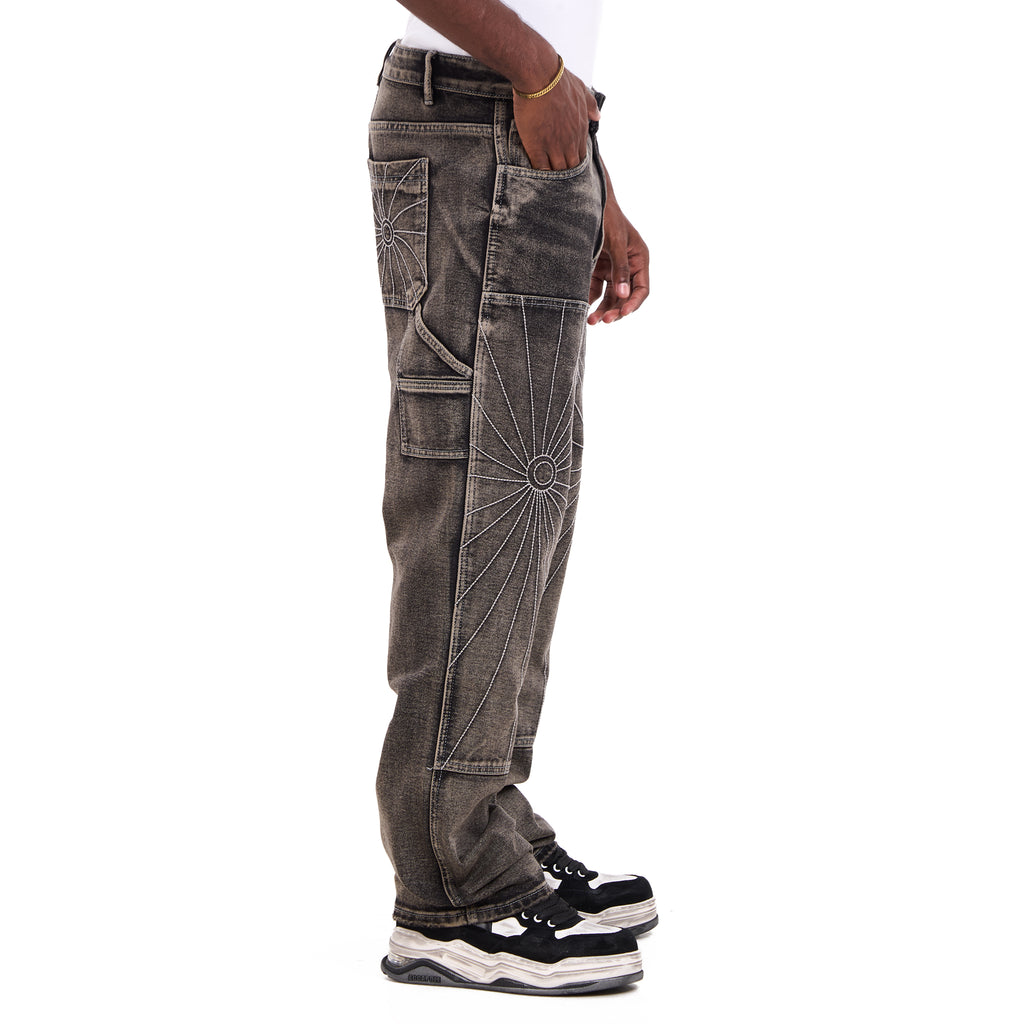 Washed Gray Avant Garde Spider jeans