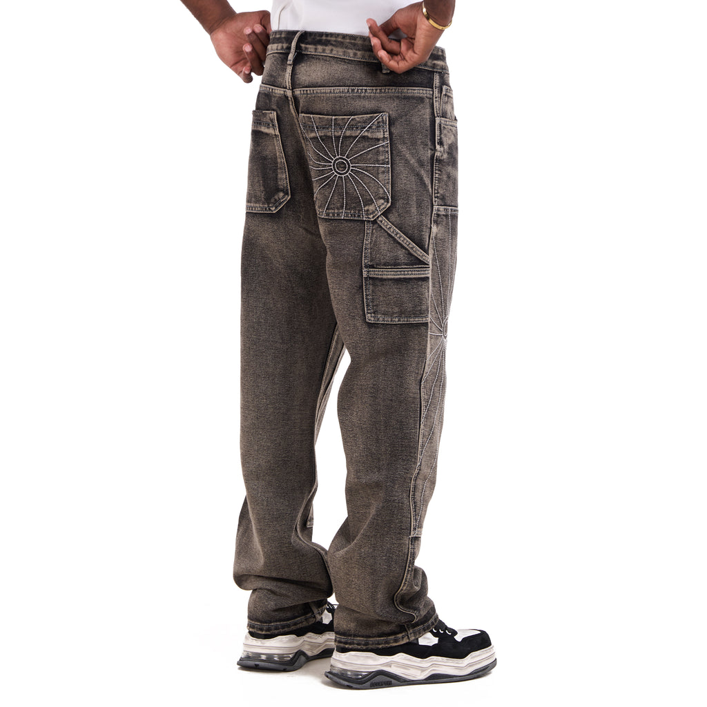 Washed Gray Avant Garde Spider jeans
