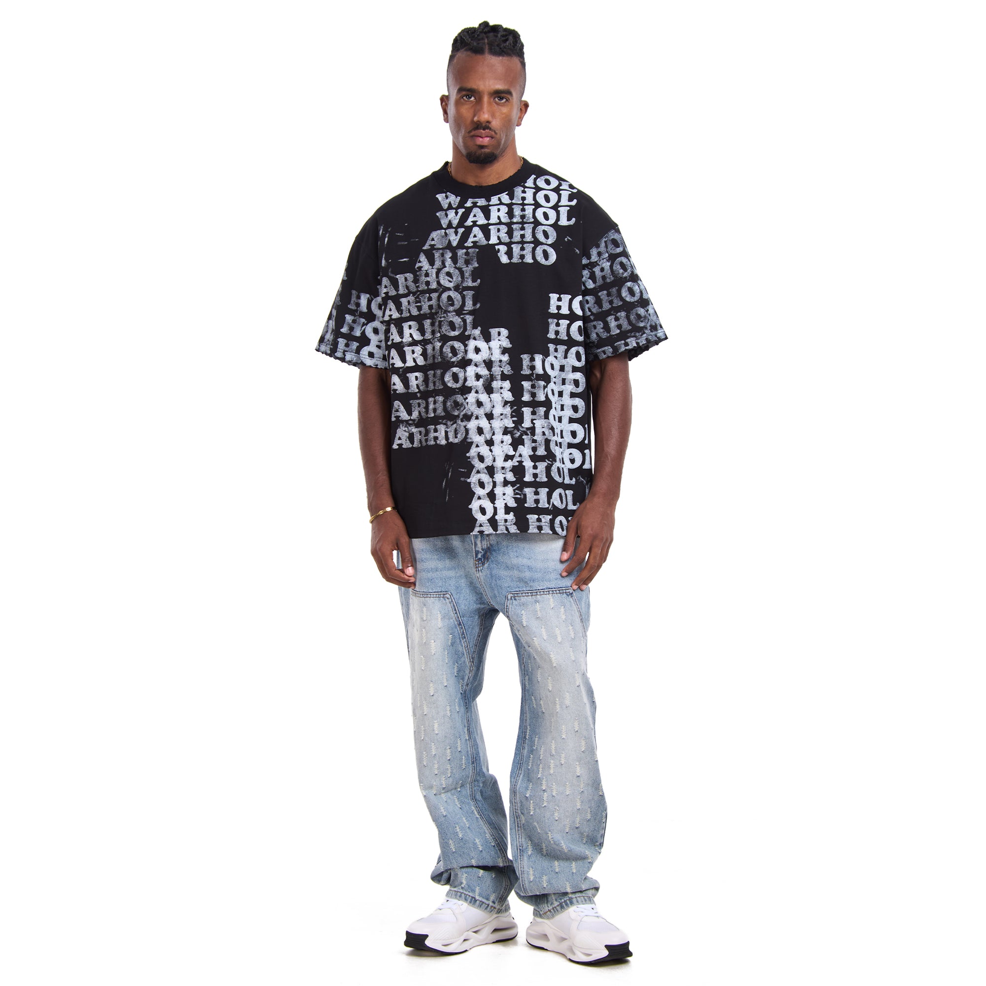 Black Printed words T-shirt