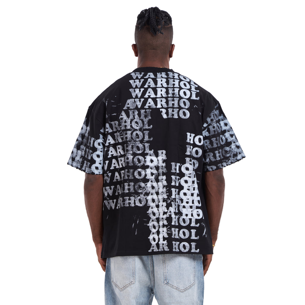 Black Printed words T-shirt