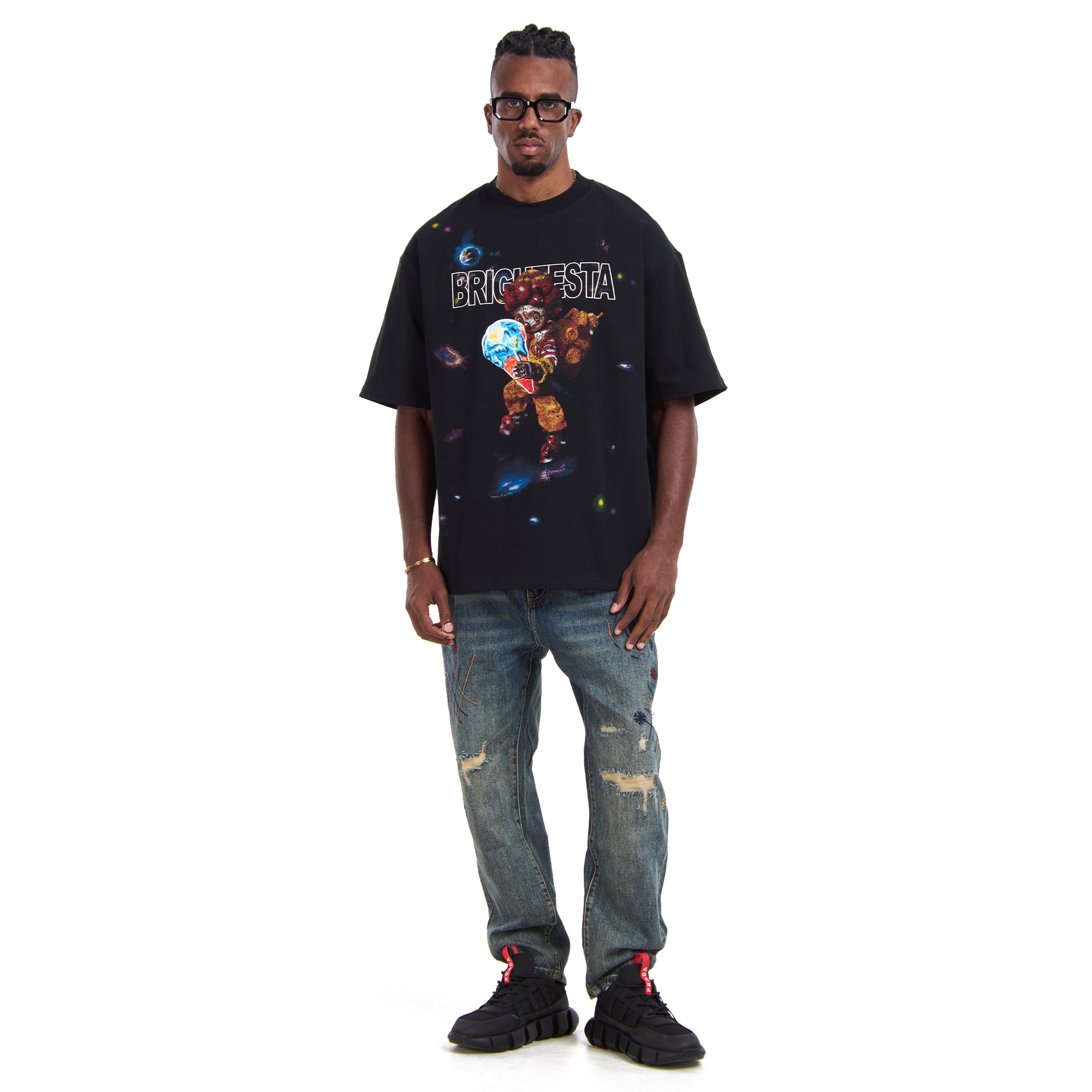 Black Clown Ice Cream Printed T-shirt