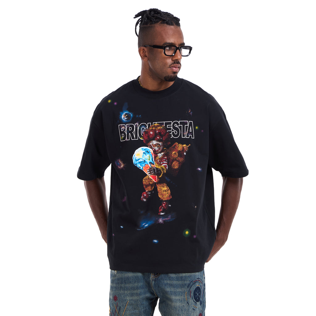 Black Clown Ice Cream Printed T-shirt