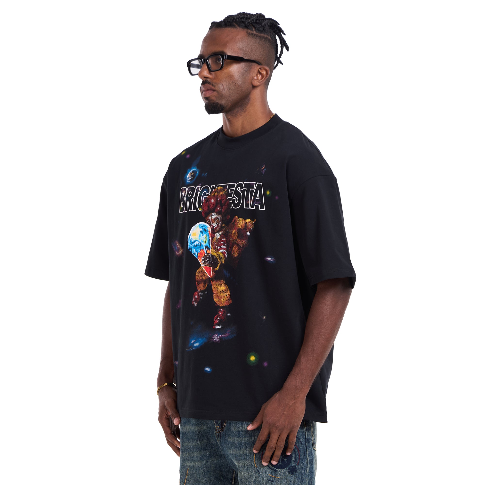 Black Clown Ice Cream Printed T-shirt