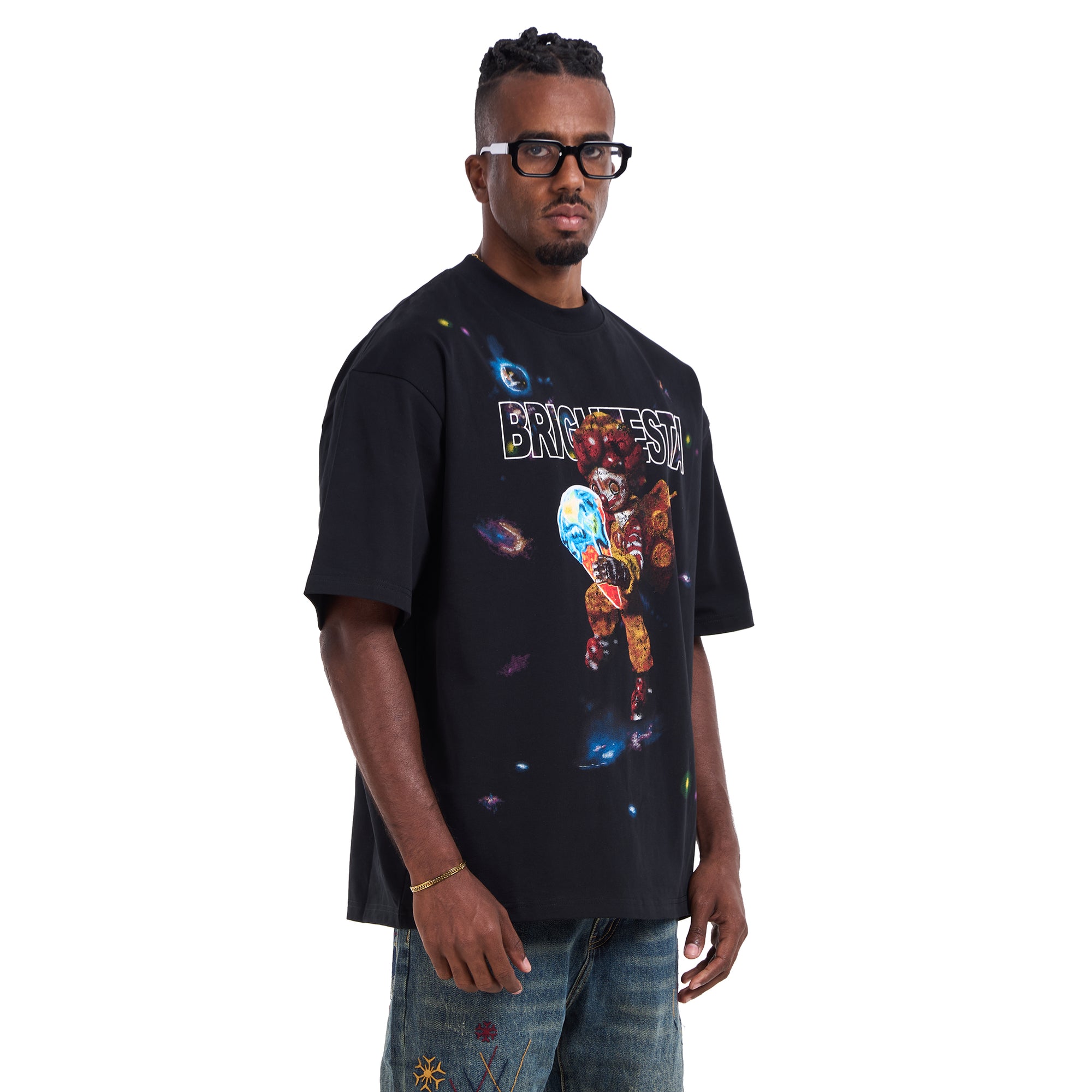 Black Clown Ice Cream Printed T-shirt