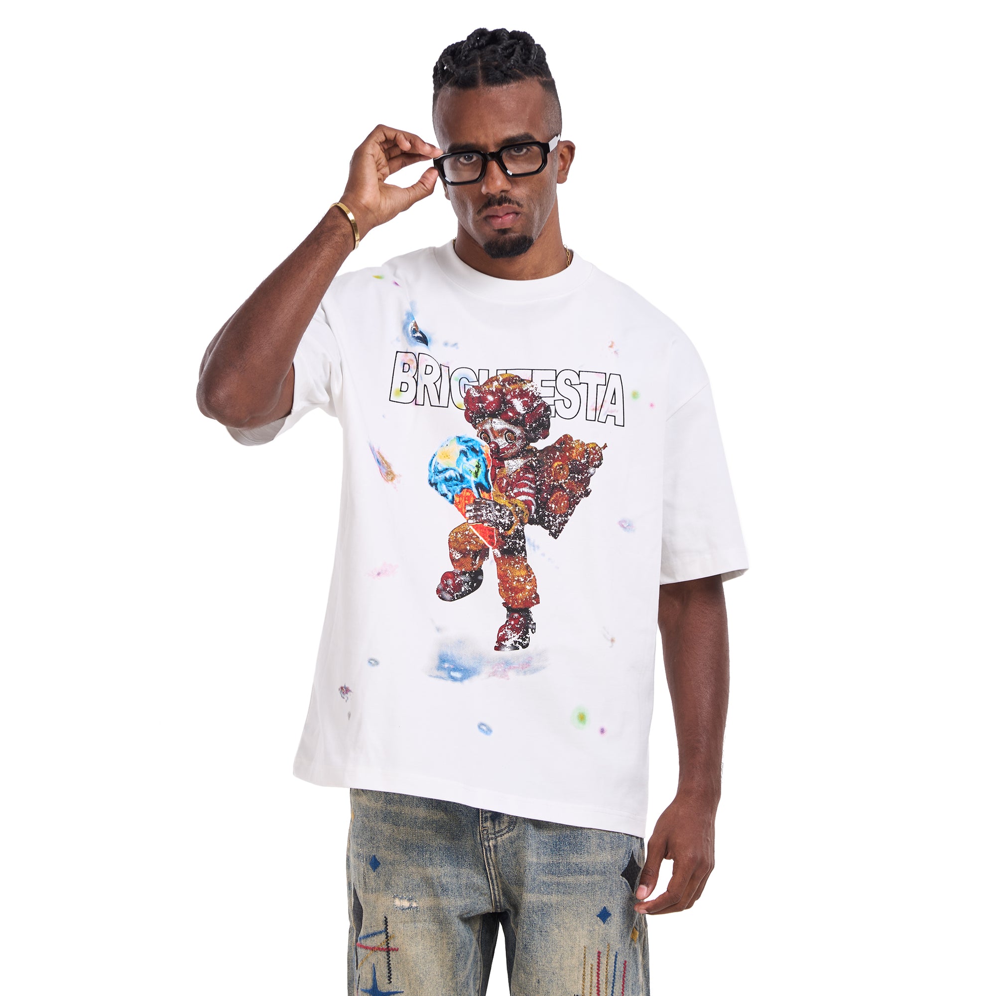 White Clown Ice Cream Printed T-shirt