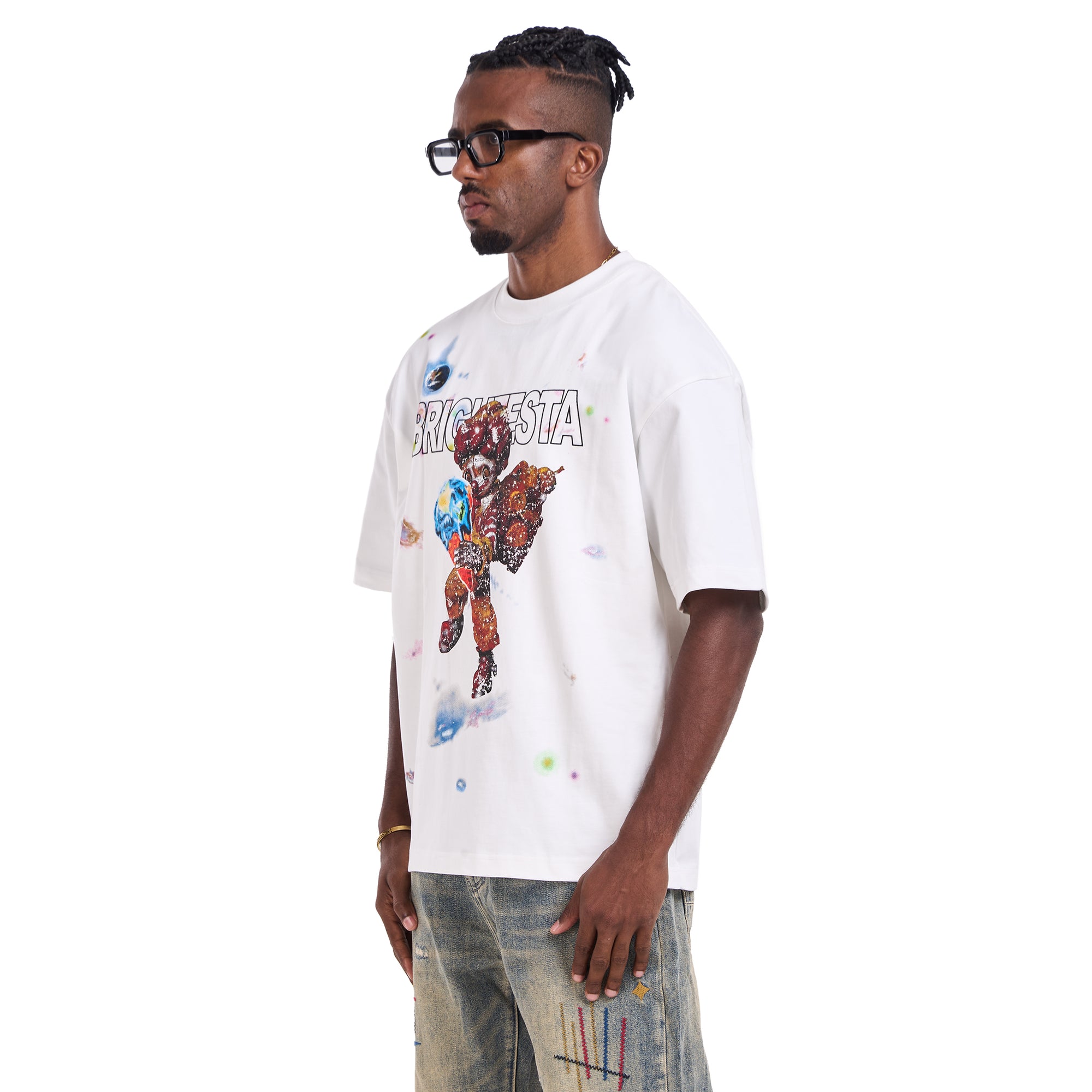 White Clown Ice Cream Printed T-shirt