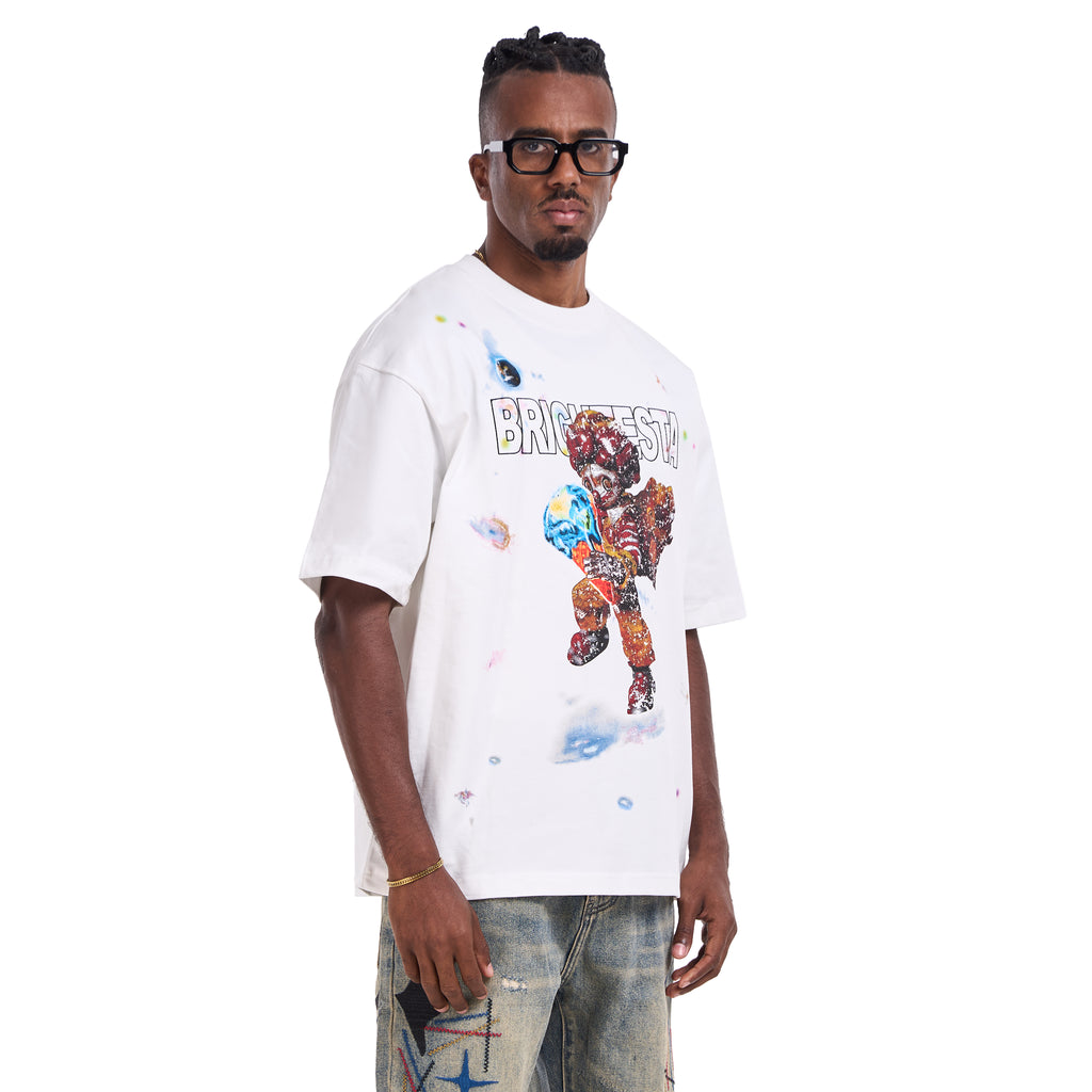 White Clown Ice Cream Printed T-shirt