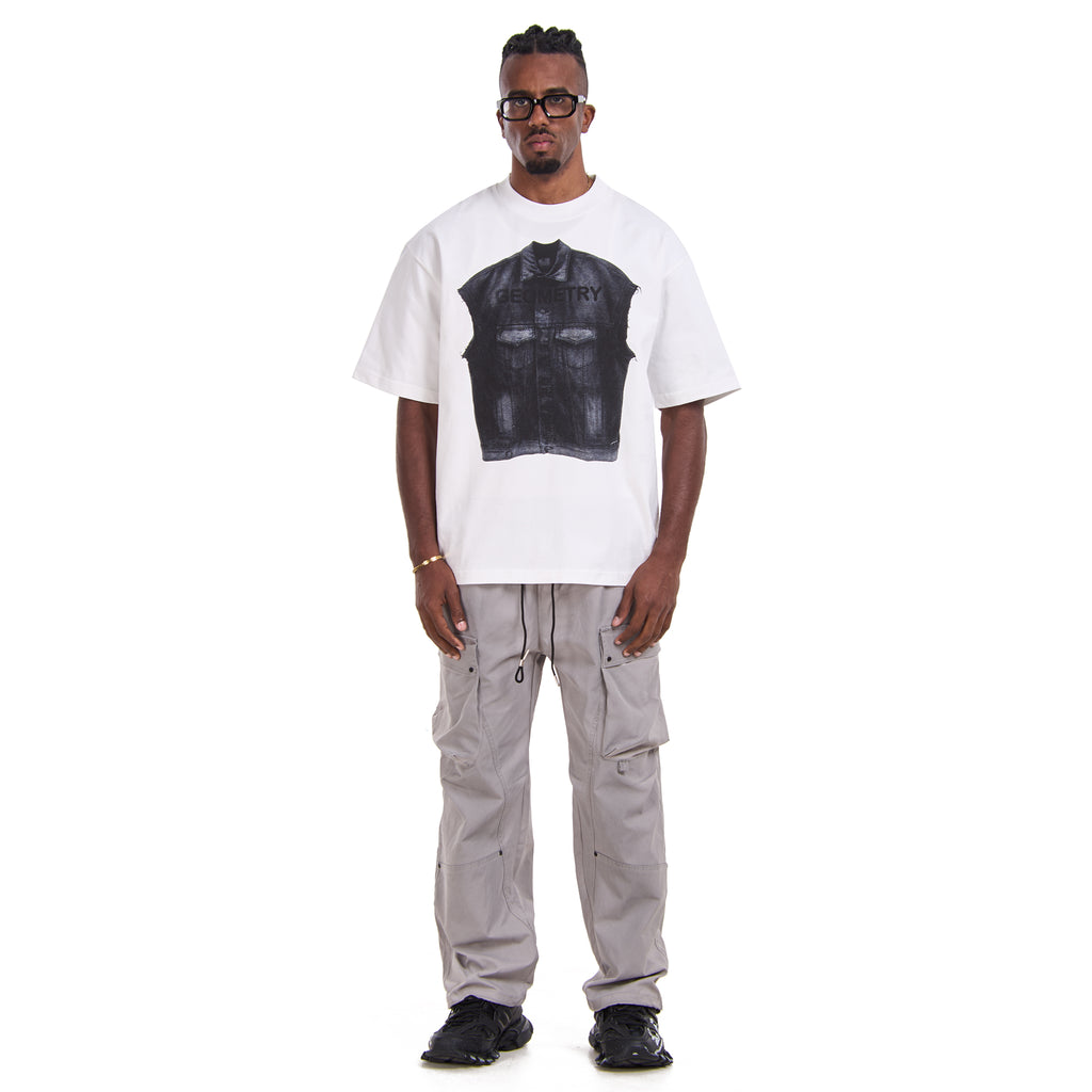 White Printed Oversize T-shirt