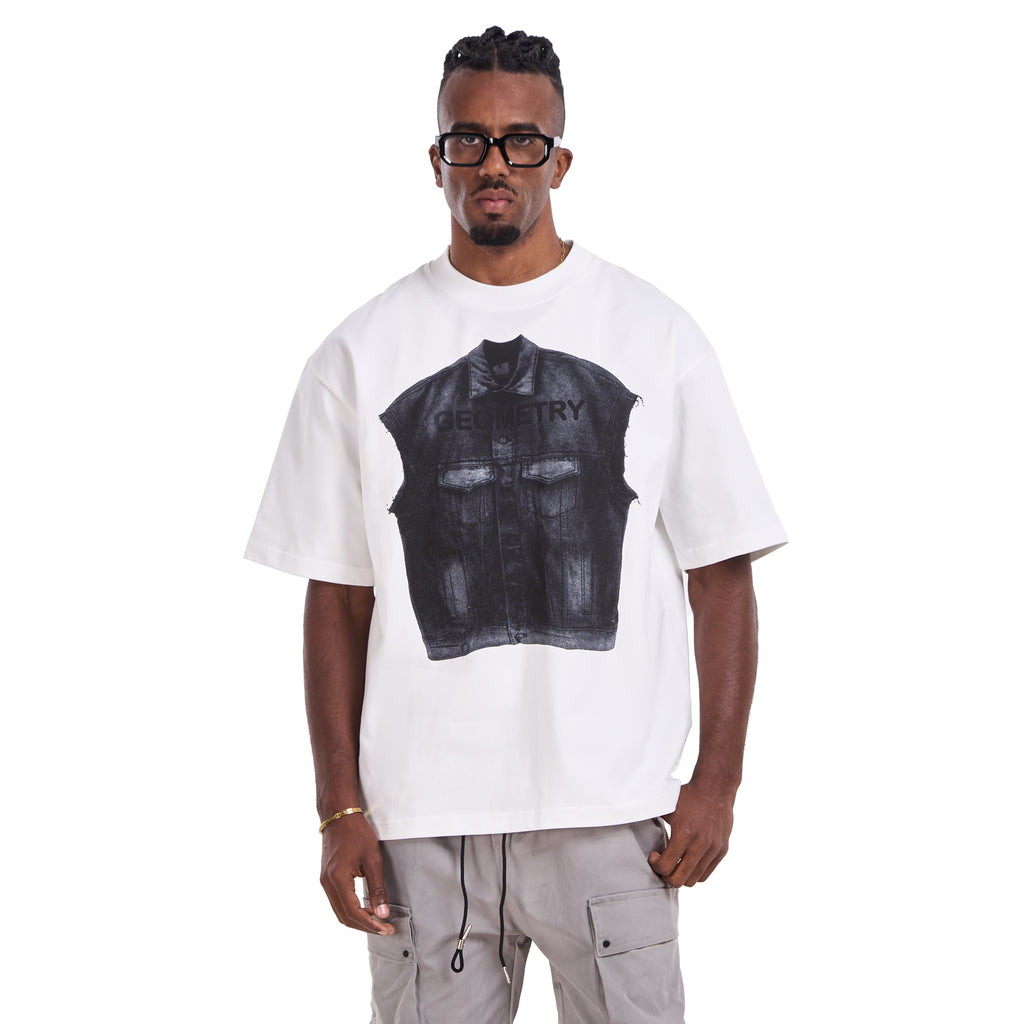 White Printed Oversize T-shirt