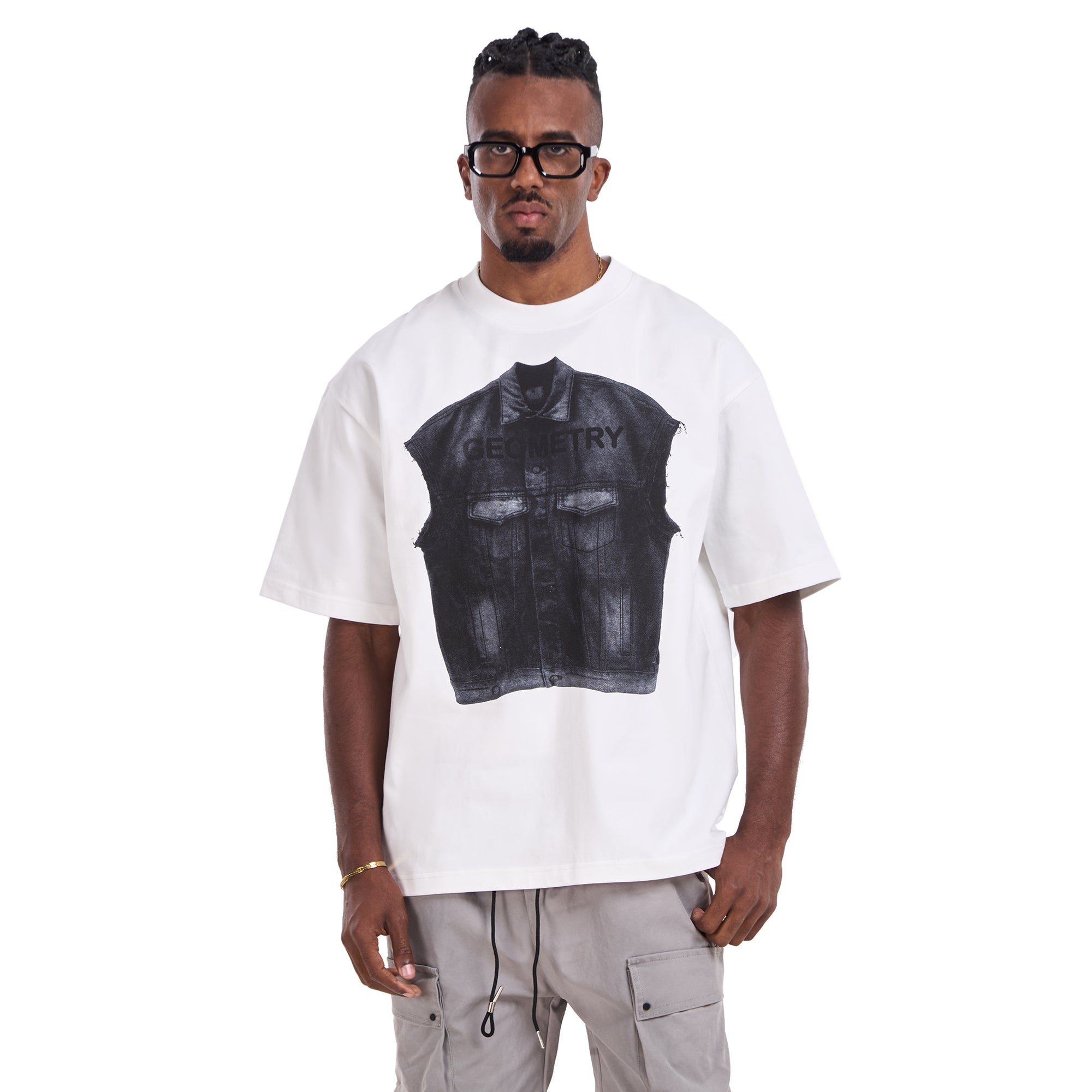 White Printed Oversize T-shirt