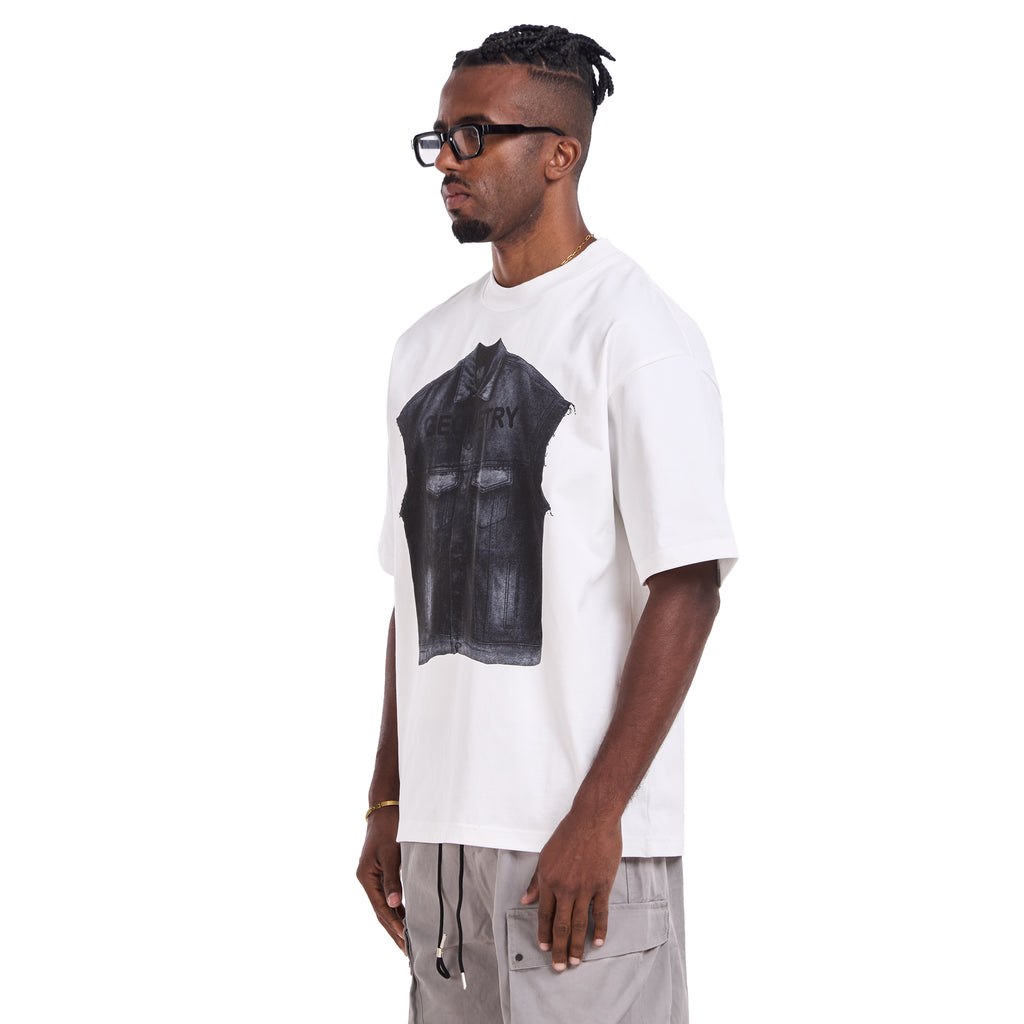 White Printed Oversize T-shirt