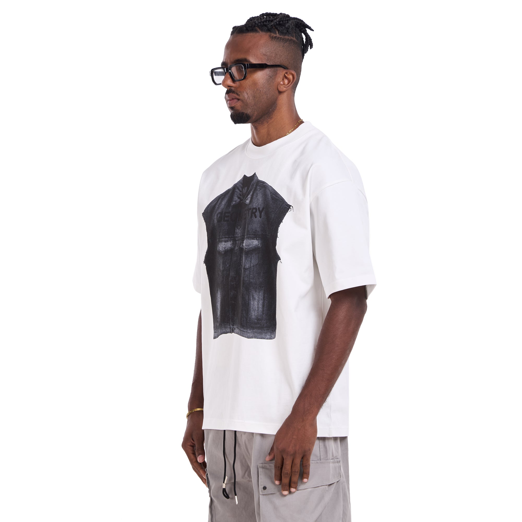 White Printed Oversize T-shirt