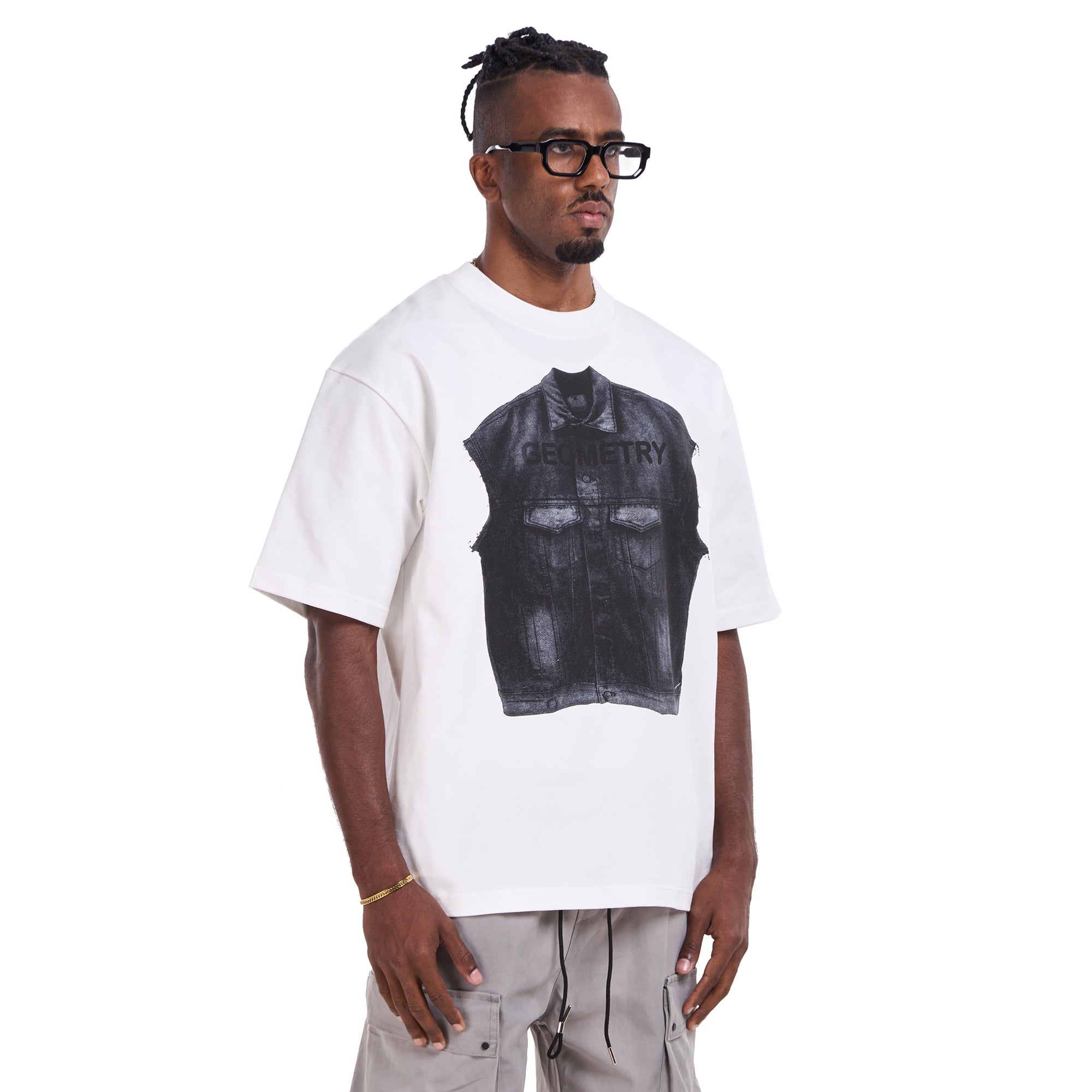 White Printed Oversize T-shirt