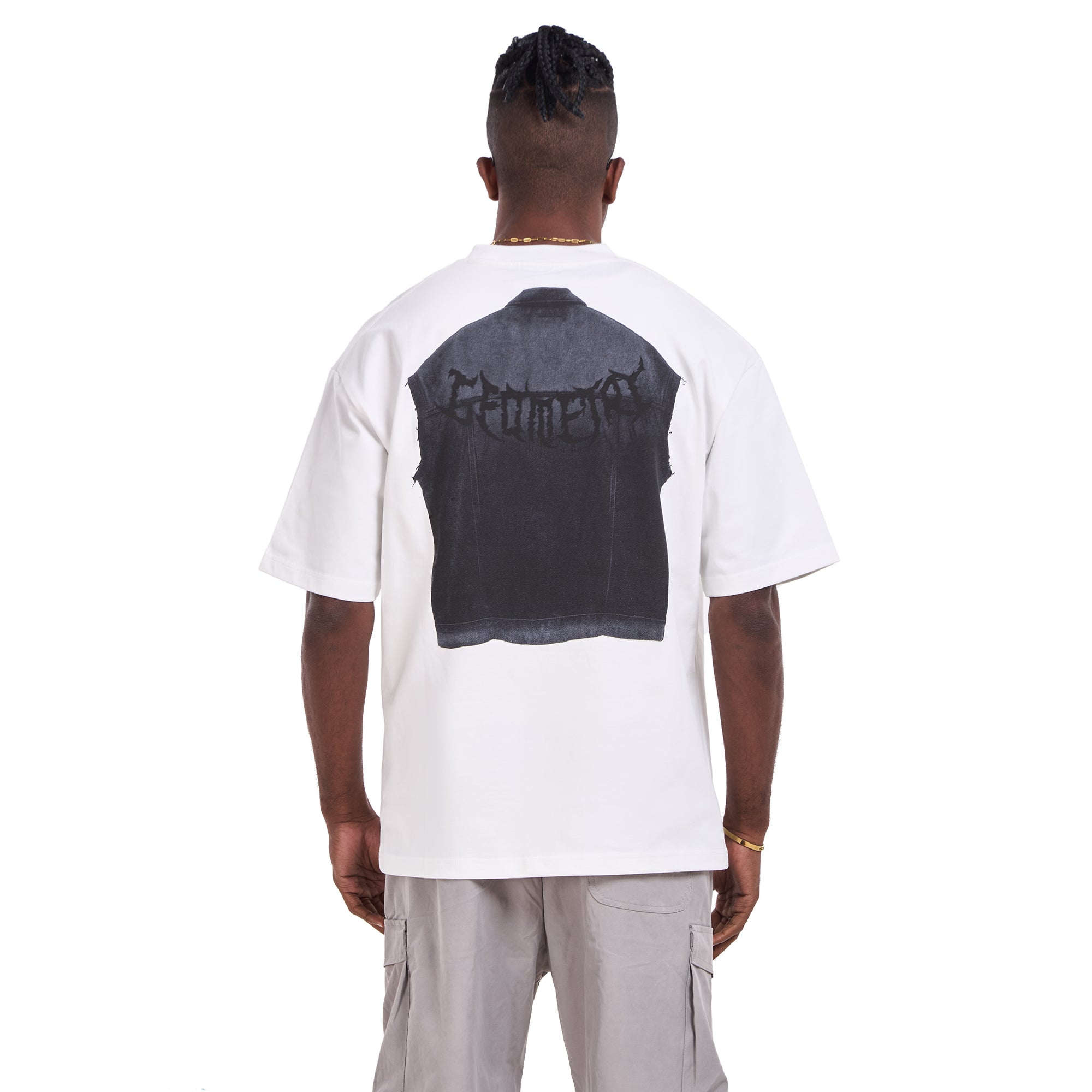 White Printed Oversize T-shirt