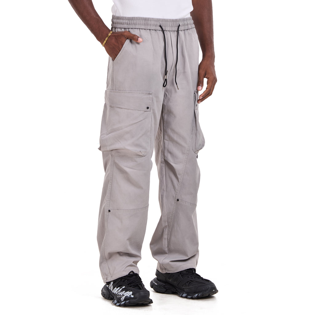 Gray Cargo With Pockets Trousers
