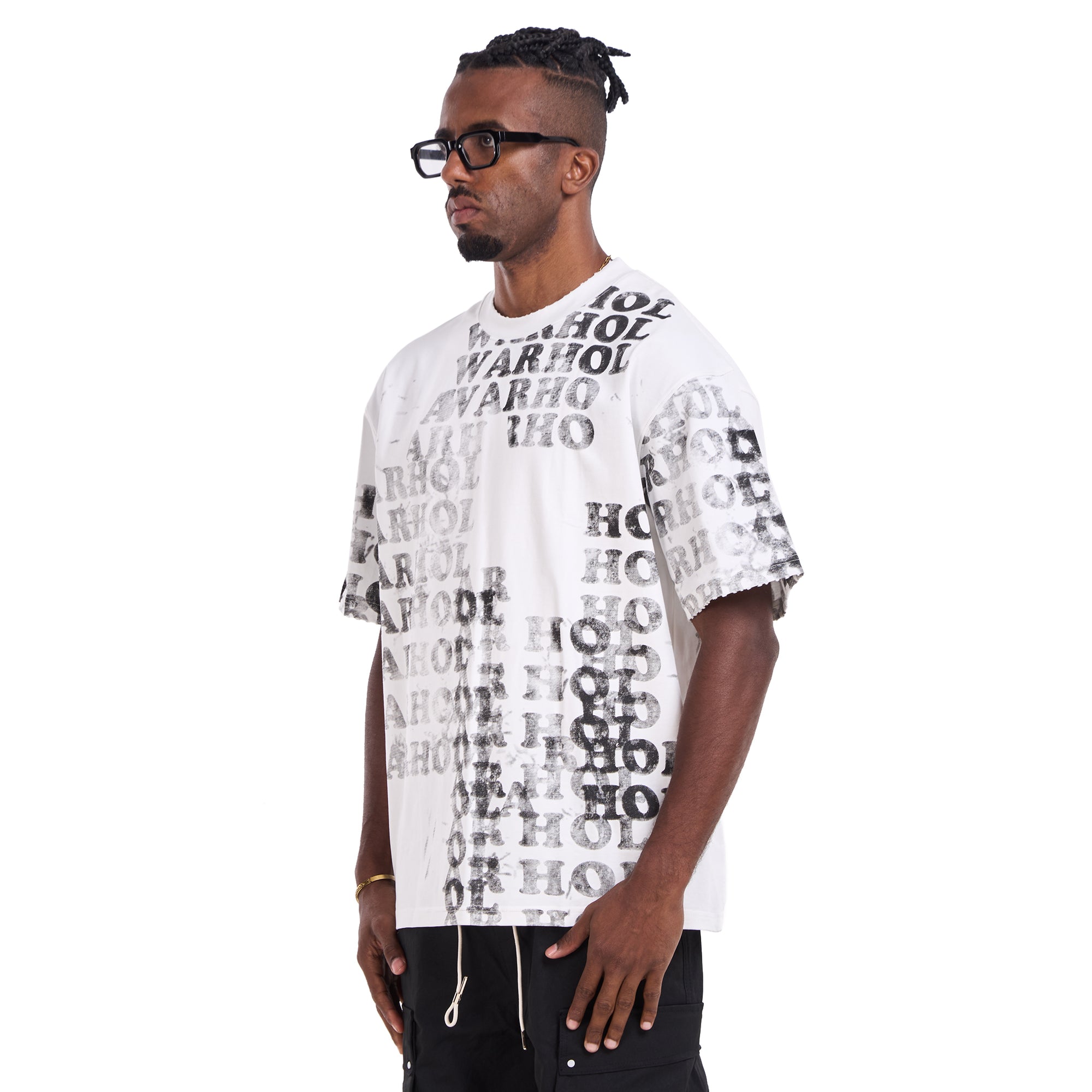 White Printed words T-shirt