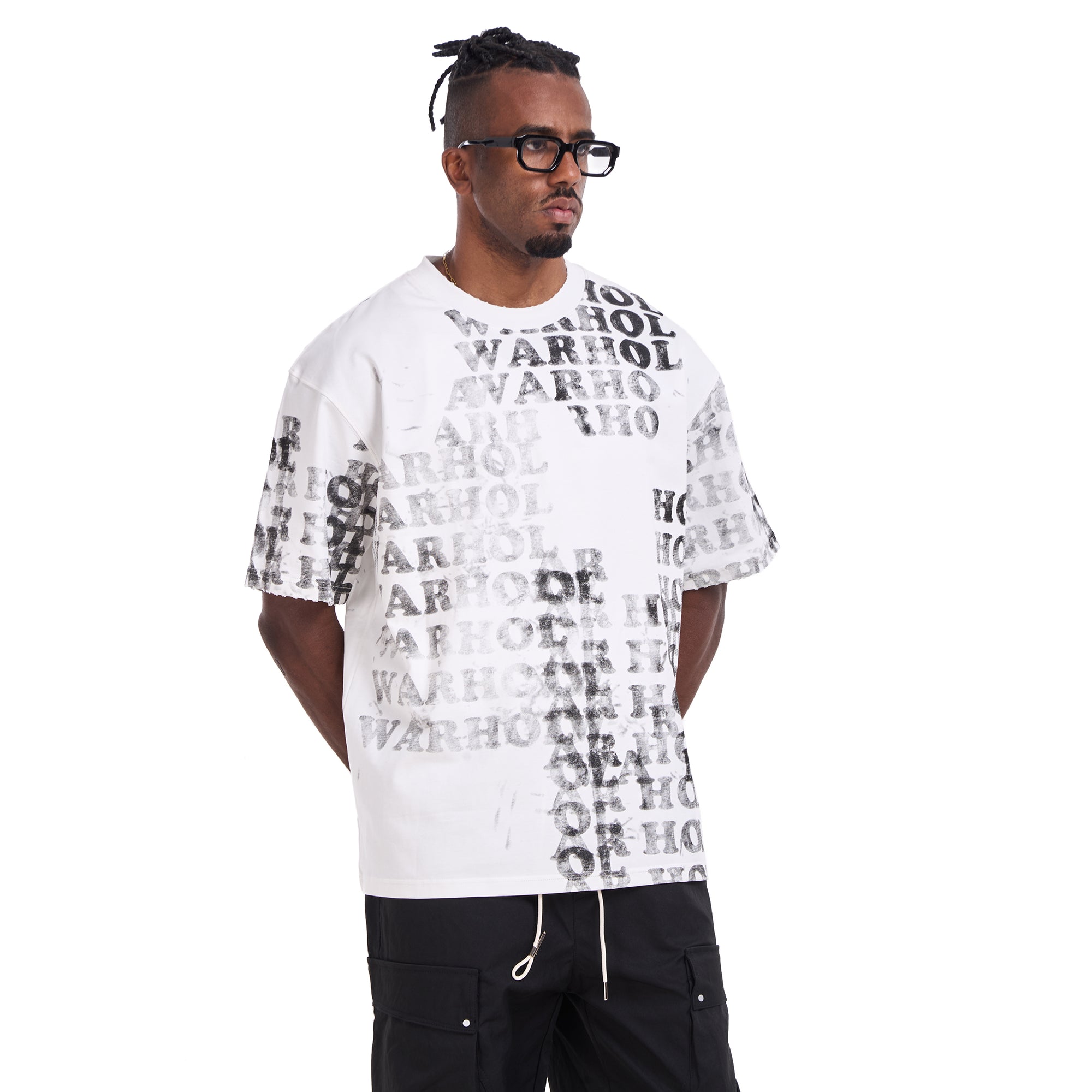 White Printed words T-shirt