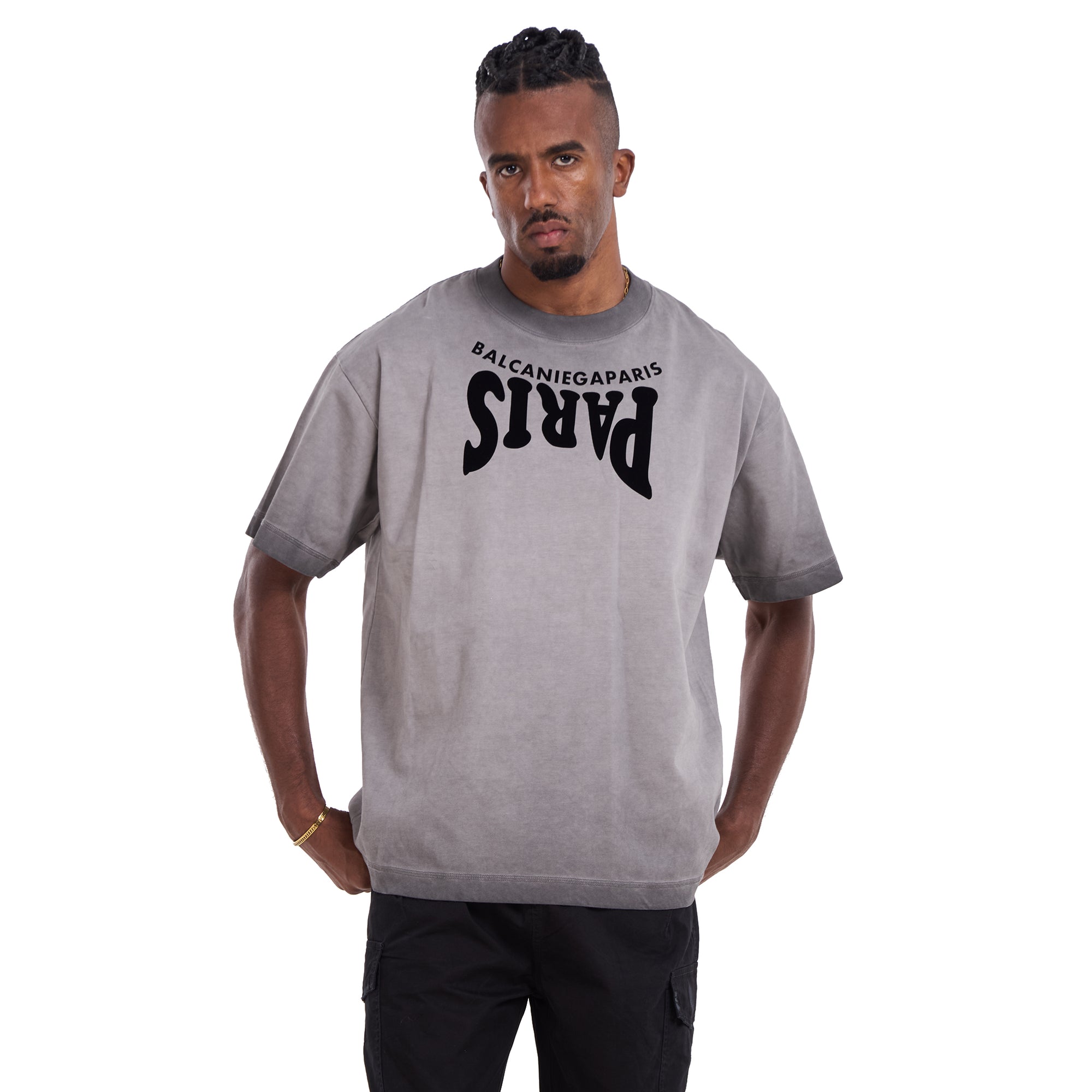 Gray Balenciaga Paris Oversize T-shirt