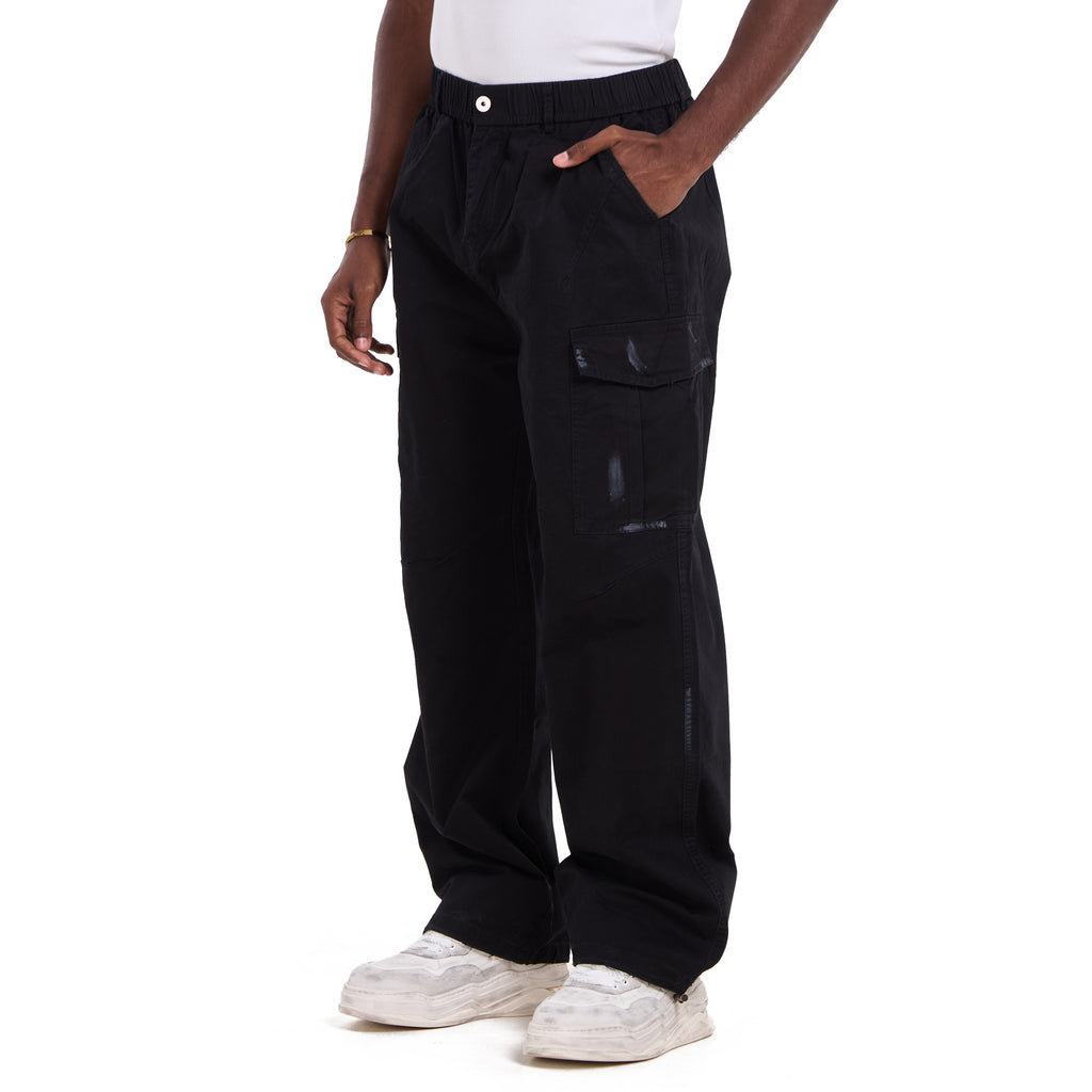 Black Cargo With Pockets Trousers