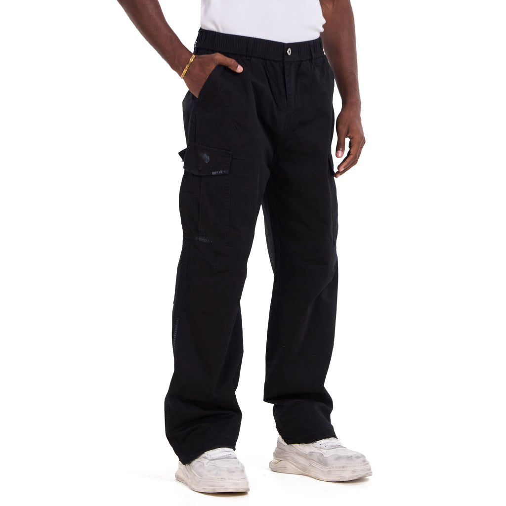 Black Cargo With Pockets Trousers