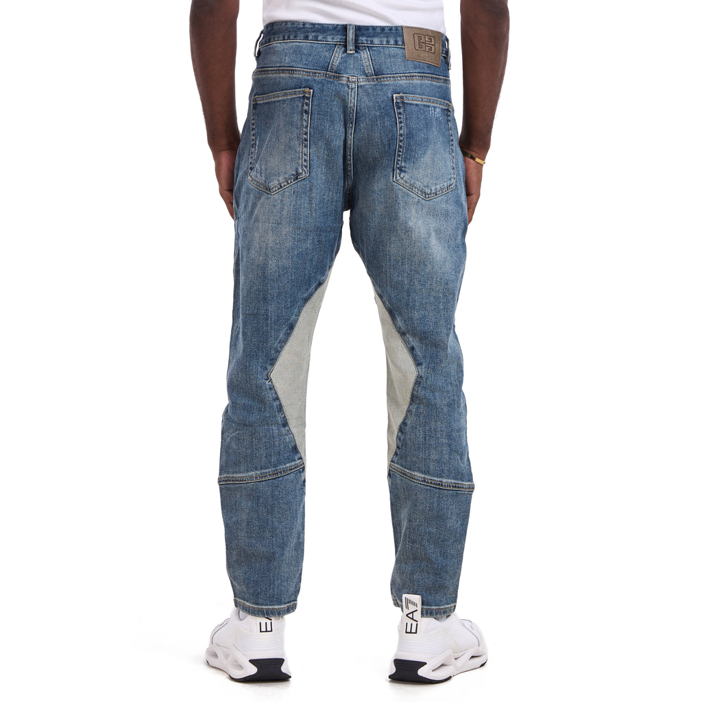 Blue Dual Tone Utility Slim Fit Jeans