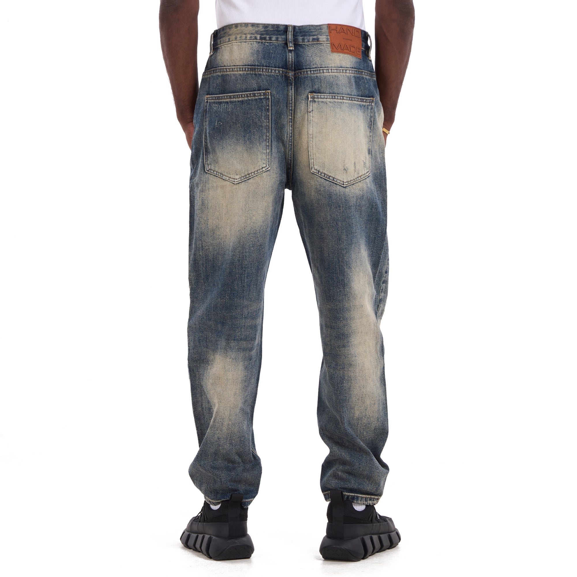 Dirty Blue Ripped Patchwork Jeans