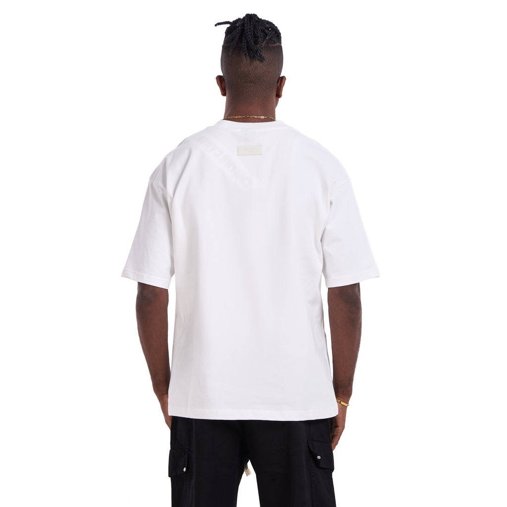 White Printed Dog Oversize T-shirt