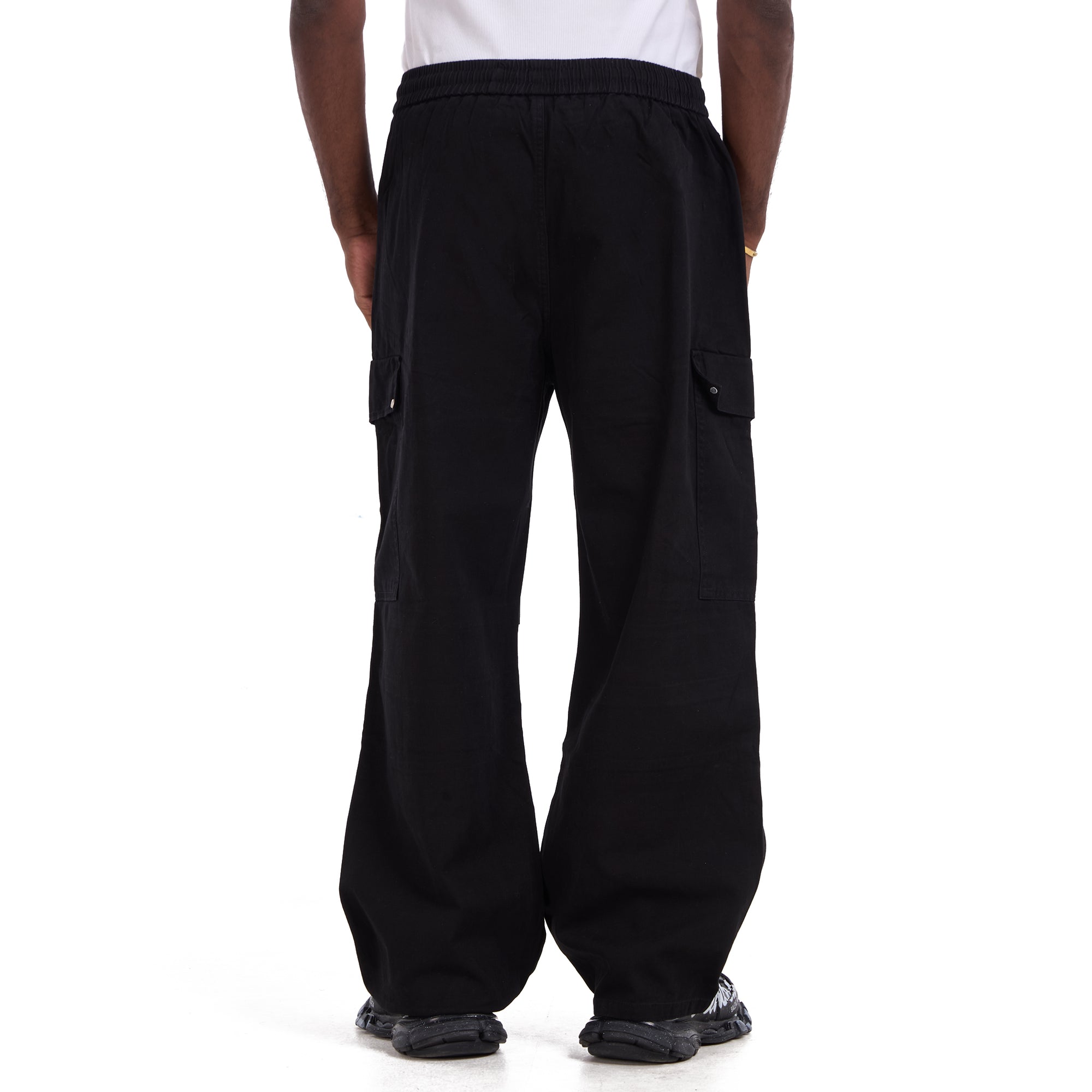 Black Comfy Cargo With Pockets Trousers
